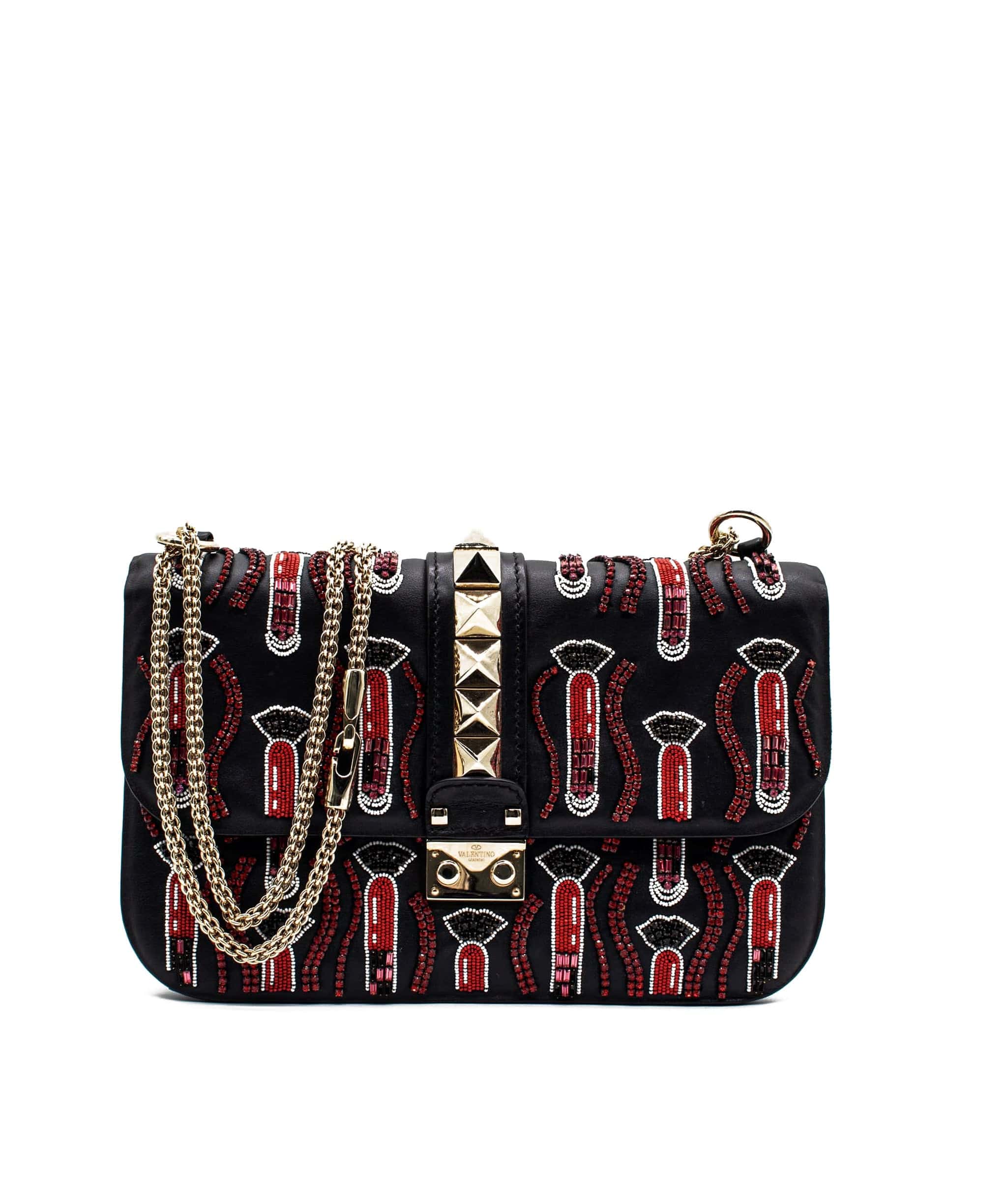 Valentino Valentino Rockstud Lock Lipstick Shoulder Bag RJC1187