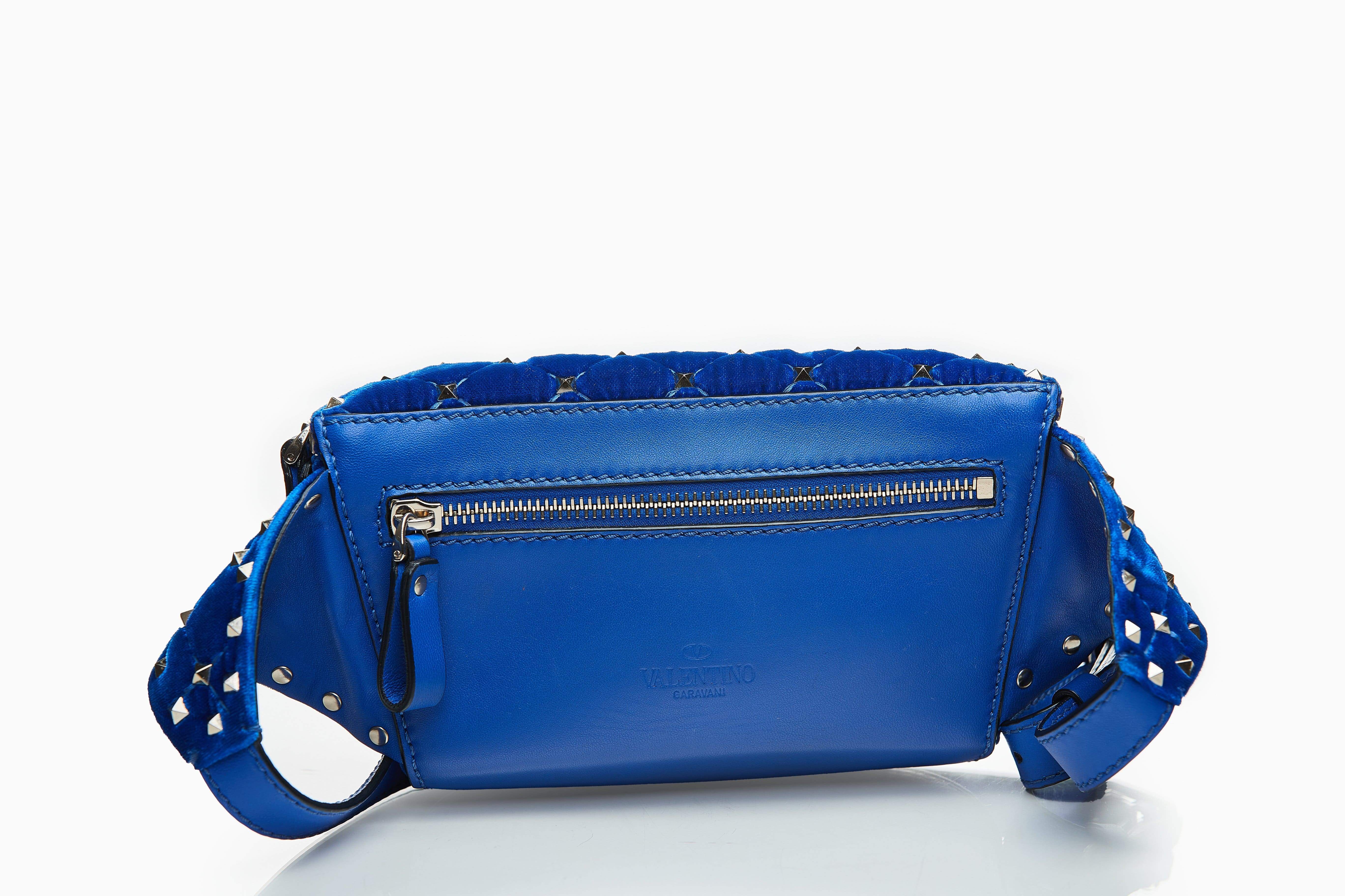 Valentino Valentino Velvet Blue Rockstud Bumbag