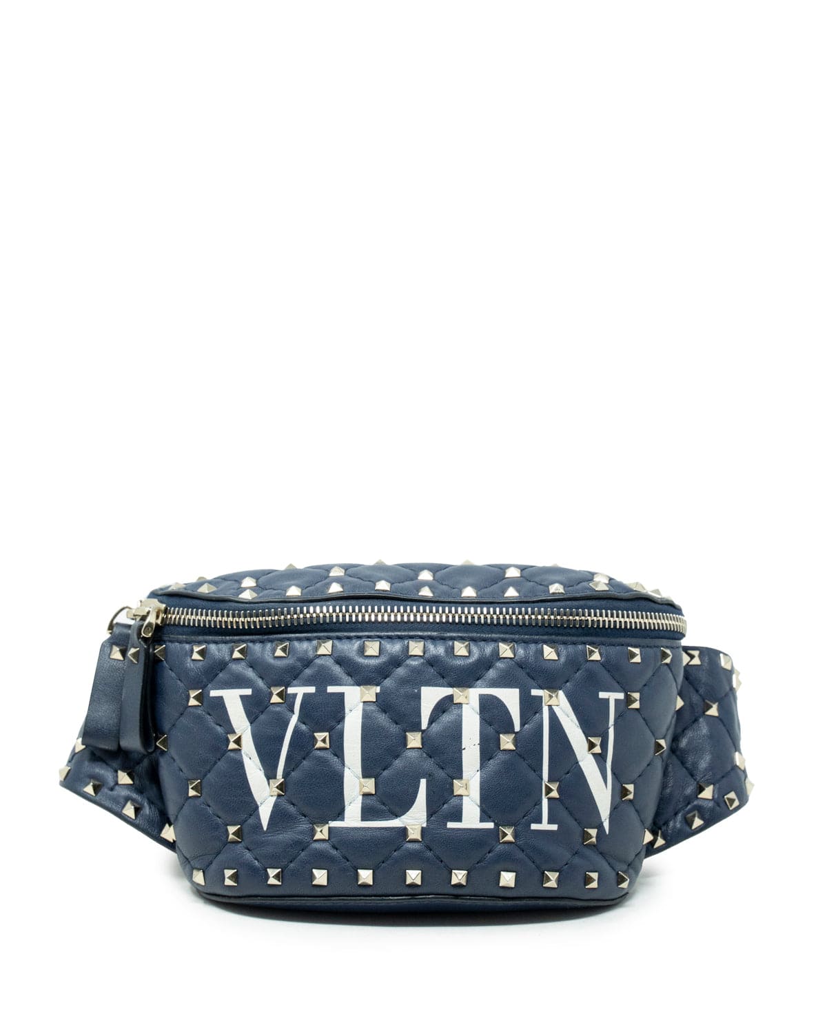 Valentino Valentino VLTN Rockstud Navy Leather Waist Bag - AGL1938