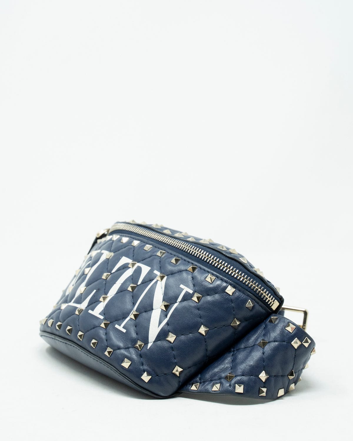 Valentino Valentino VLTN Rockstud Navy Leather Waist Bag - AGL1938