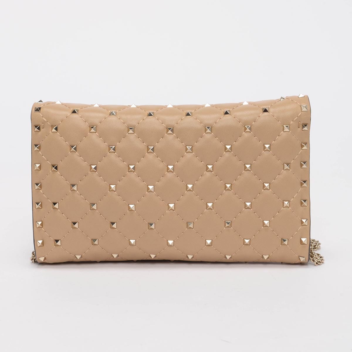 Valentino Valentino Beige Nappa Rockstud Spike Crossbody Clutch