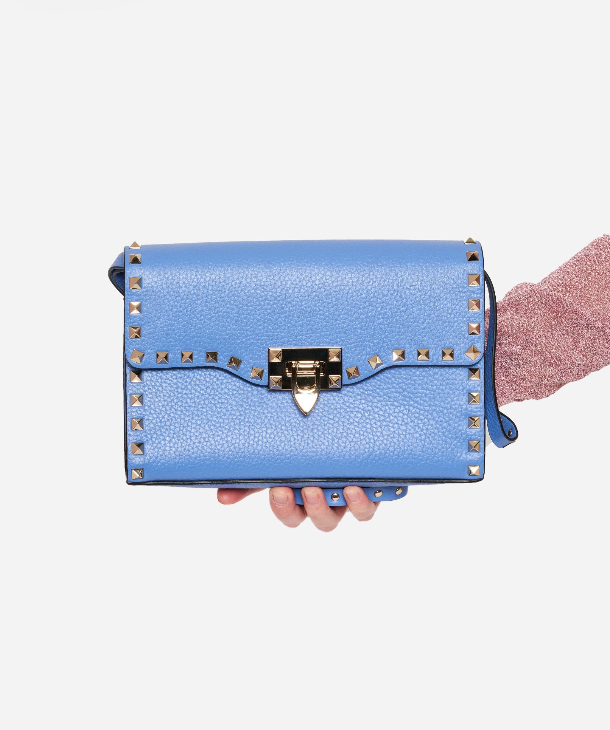 Valentino V Valentino Rockstud Blue Crossbody Bag GHW