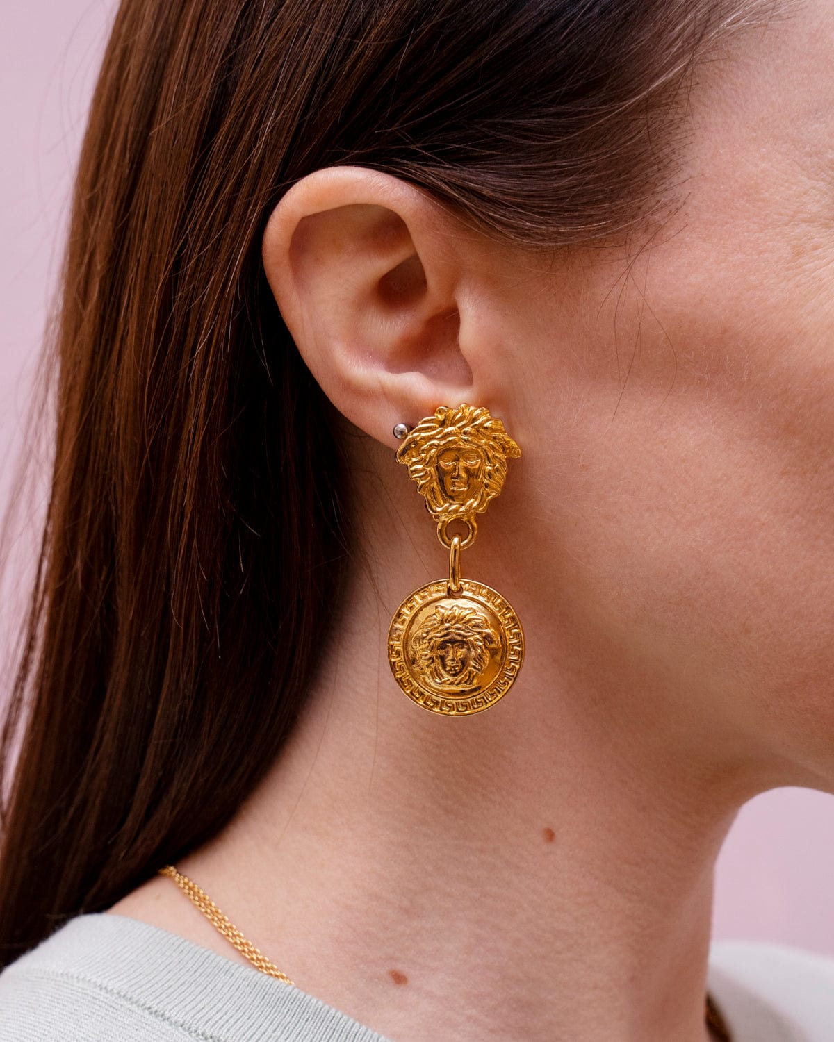 Versace Versace Medusa Drop Head Earrings - AWL2431