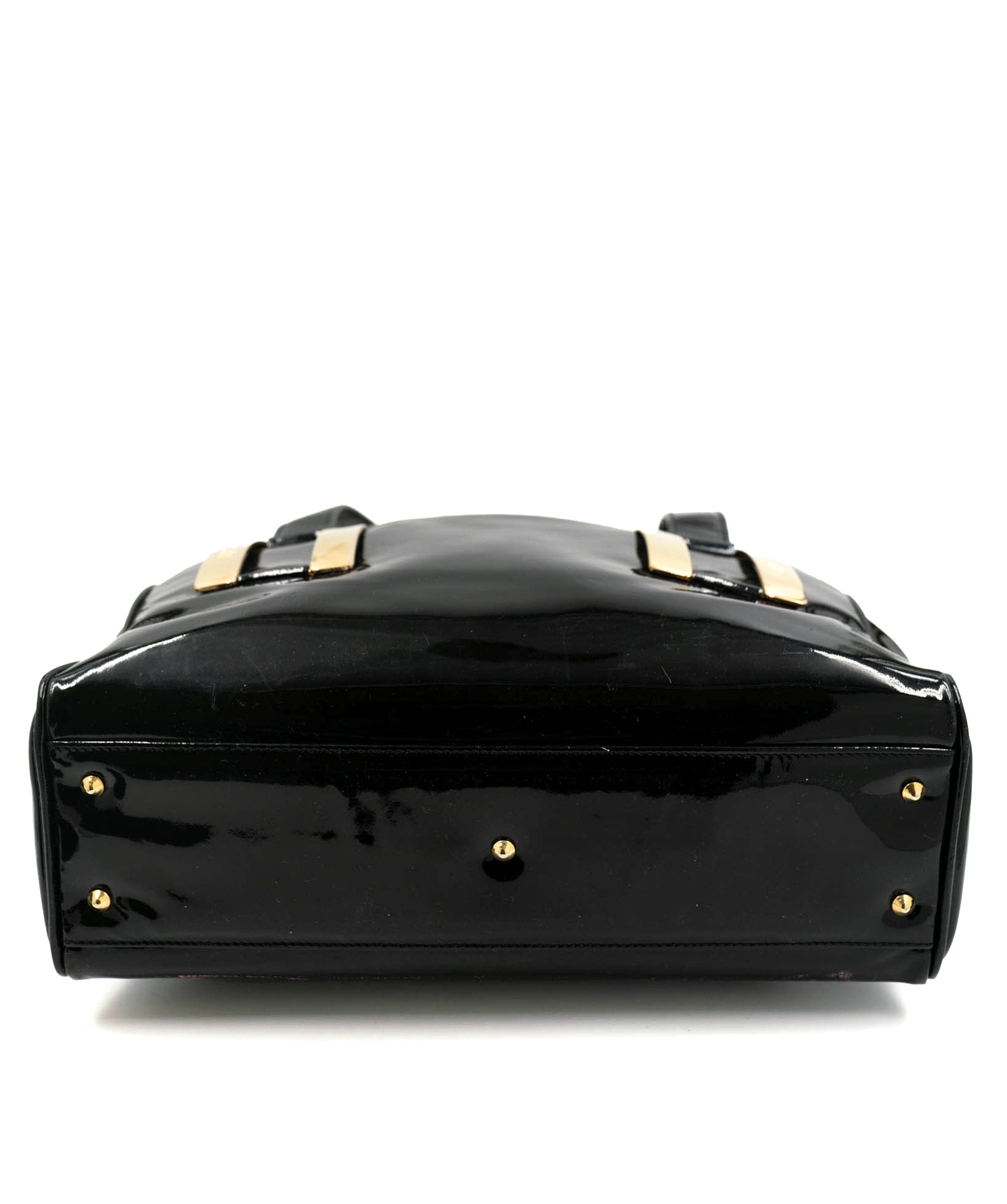 Versace Gianni Versace Black Patent Leather Tote Bag - AGL1643