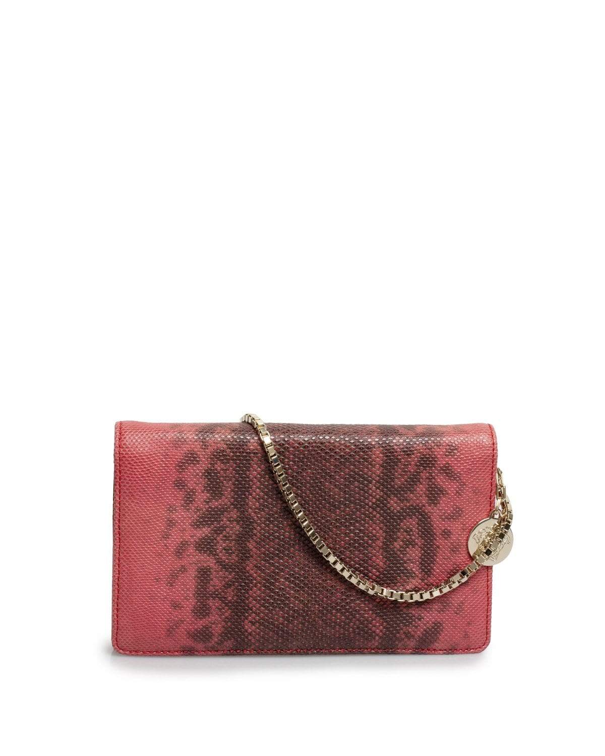 Versace Versace Python Embossed Pink Wallet On Chain - AGL1431