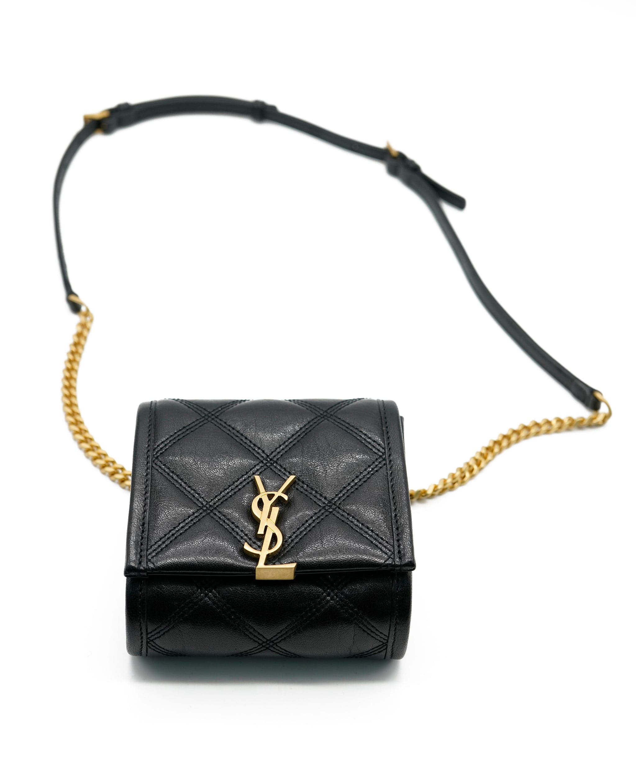 Yves Saint Laurent ysl black belt bag quilted ASL5797