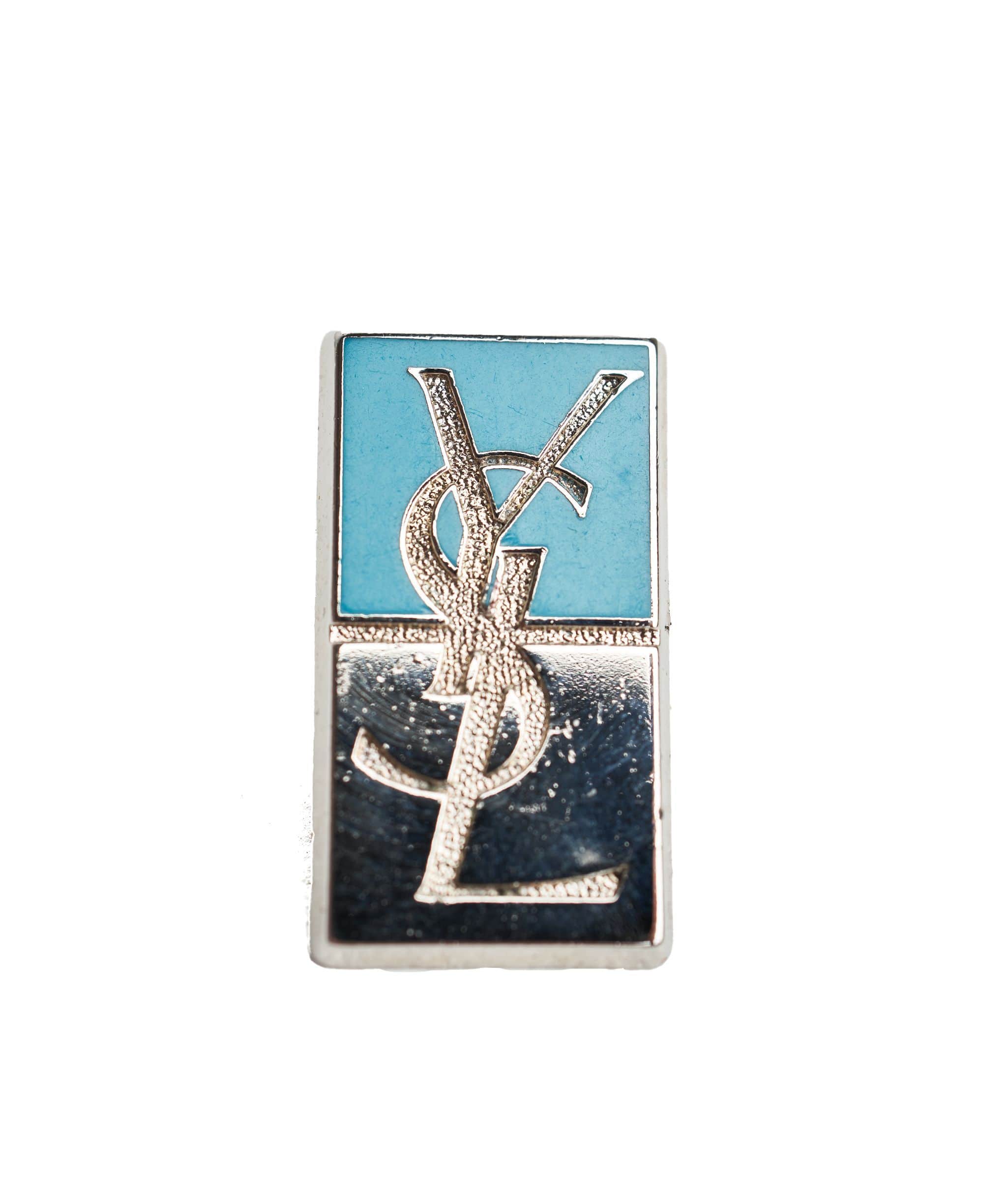 Yves Saint Laurent YSL Blue Pin Brooch