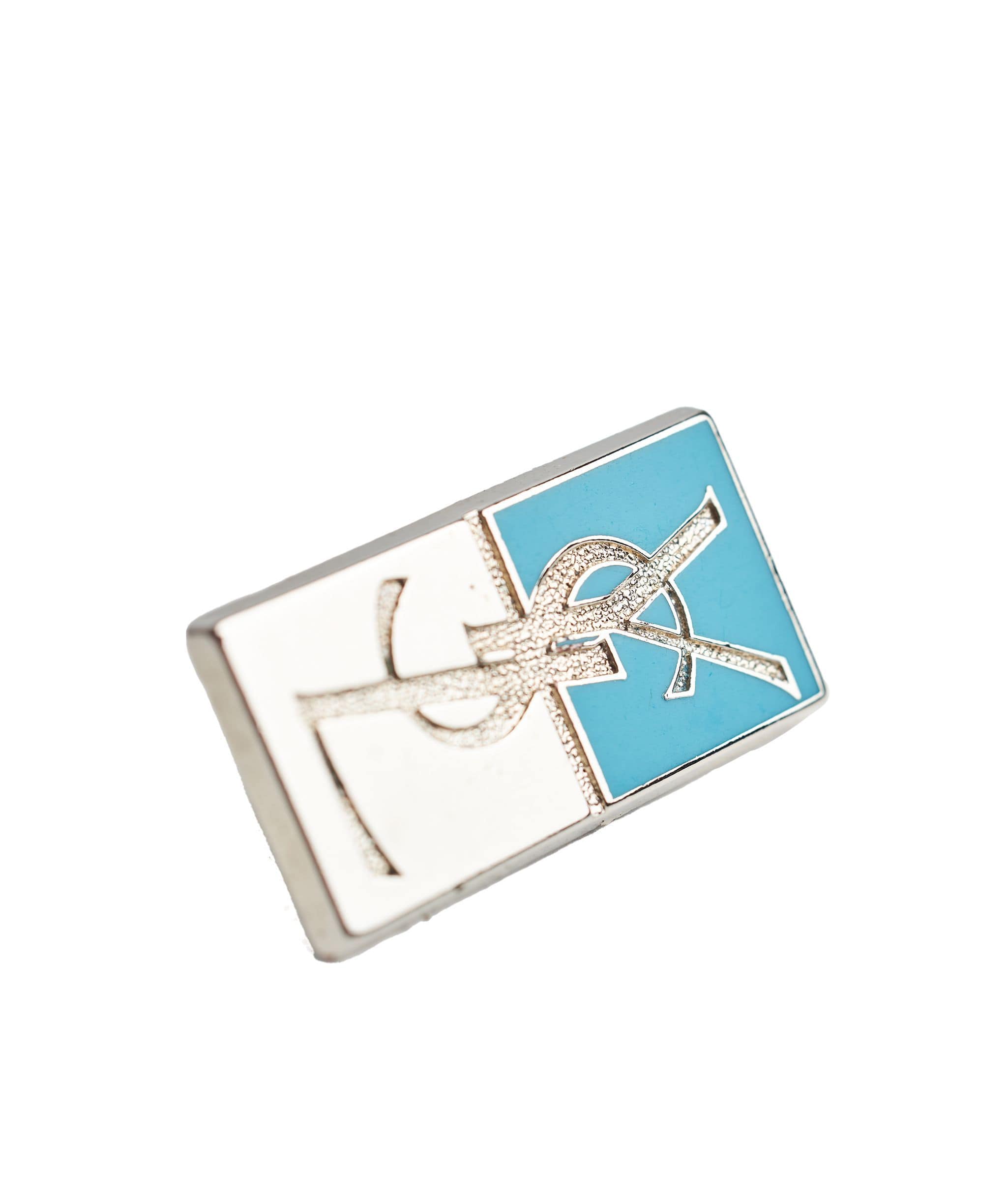 Yves Saint Laurent YSL Blue Pin Brooch