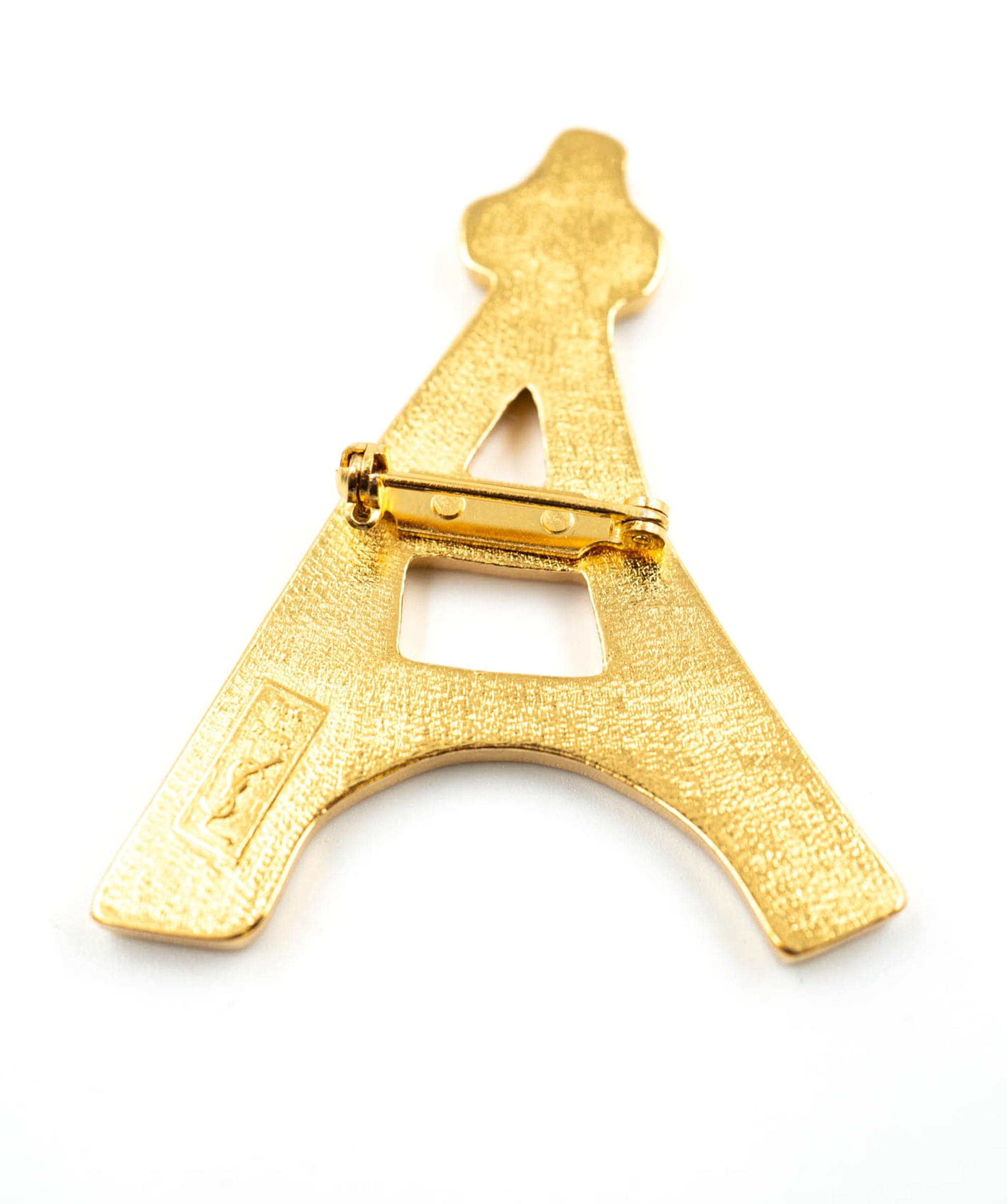 Yves Saint Laurent YSL gold eiffel tower brooch - AWL3860