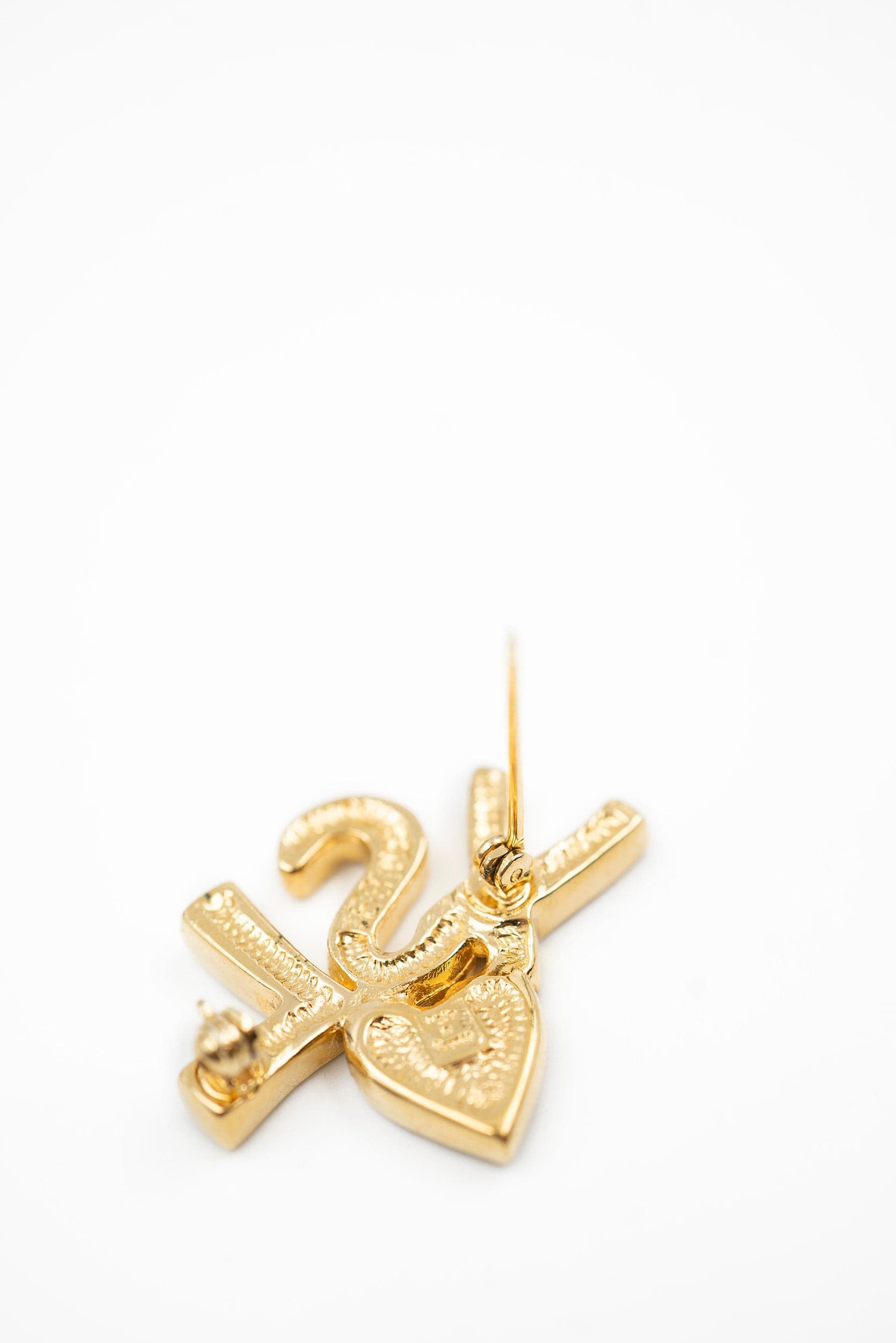 Yves Saint Laurent YSL logo crystal brooch - AWL2430