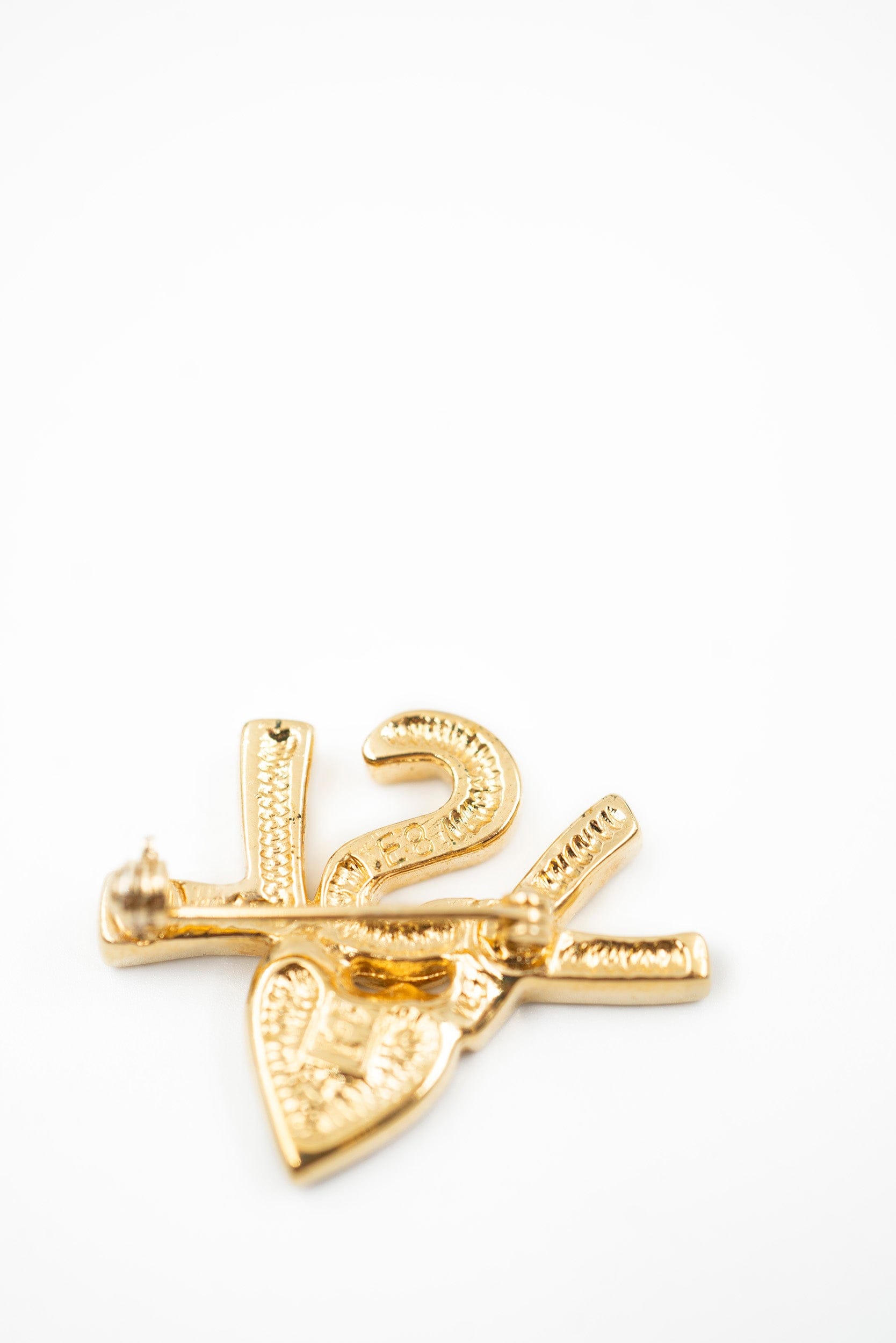 Yves Saint Laurent YSL logo crystal brooch - AWL2430