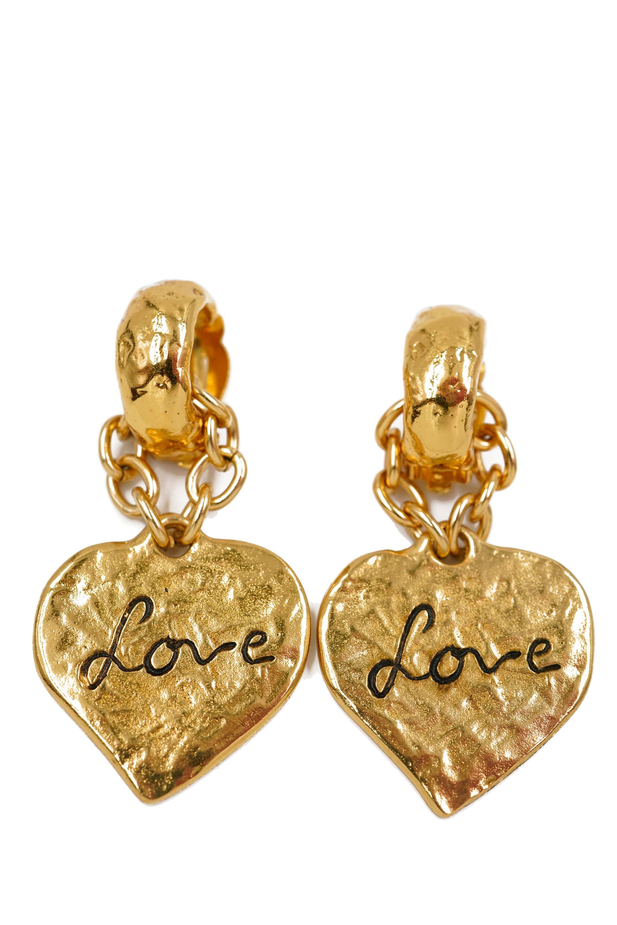 Yves Saint Laurent YSL logo heart earrings - AWL4195