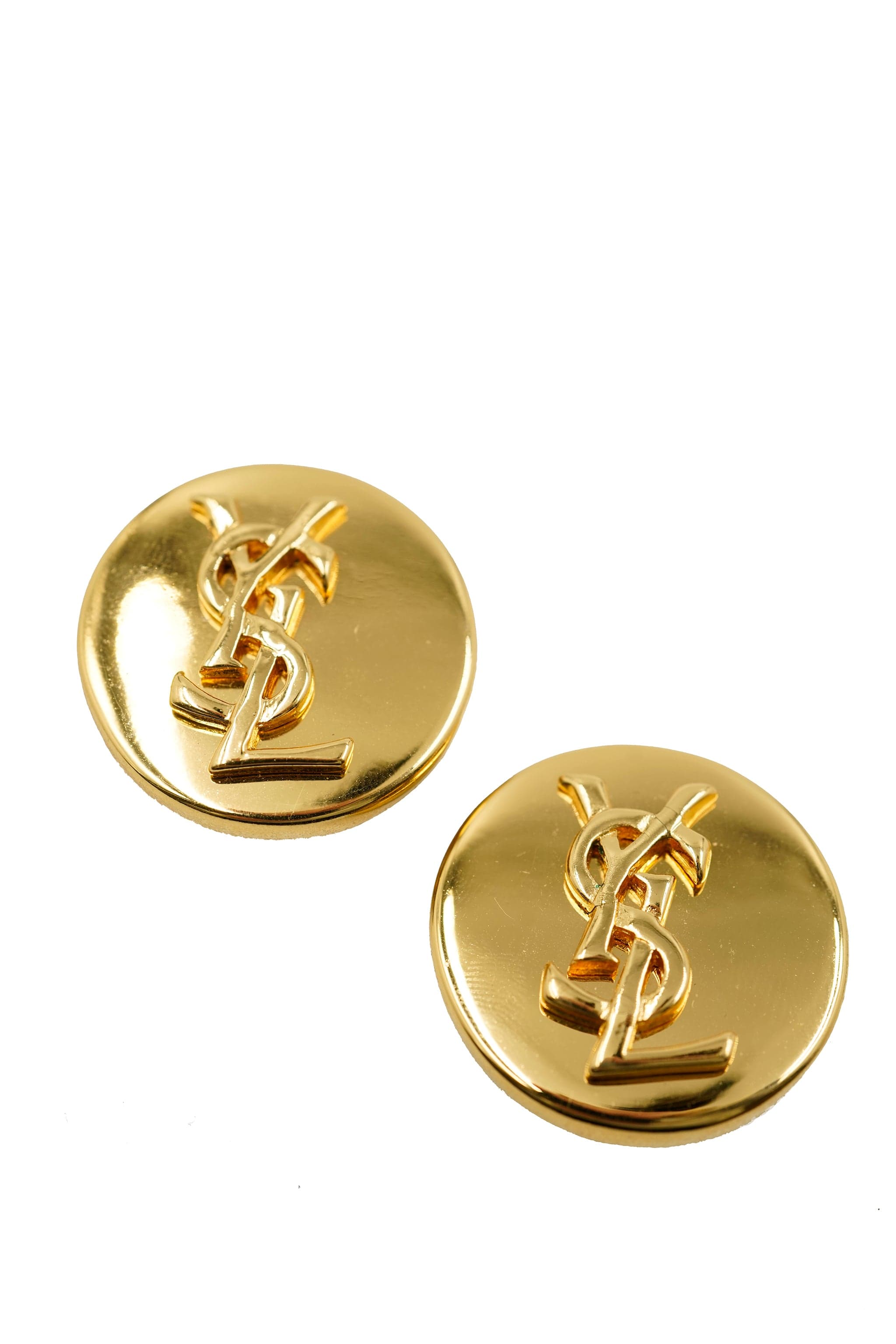 Yves Saint Laurent YSL logo round earrings - AWL4201