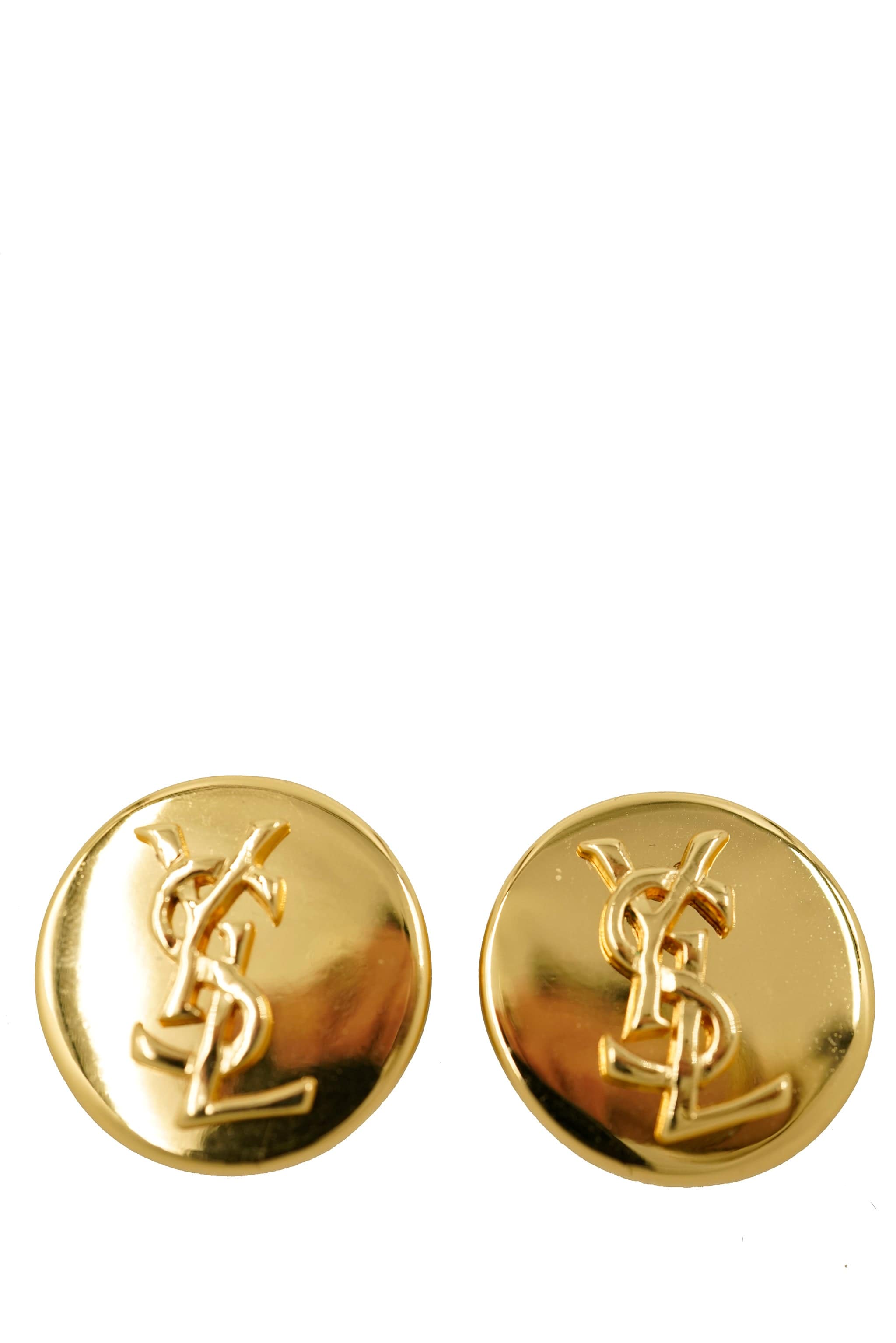 Yves Saint Laurent YSL logo round earrings - AWL4201