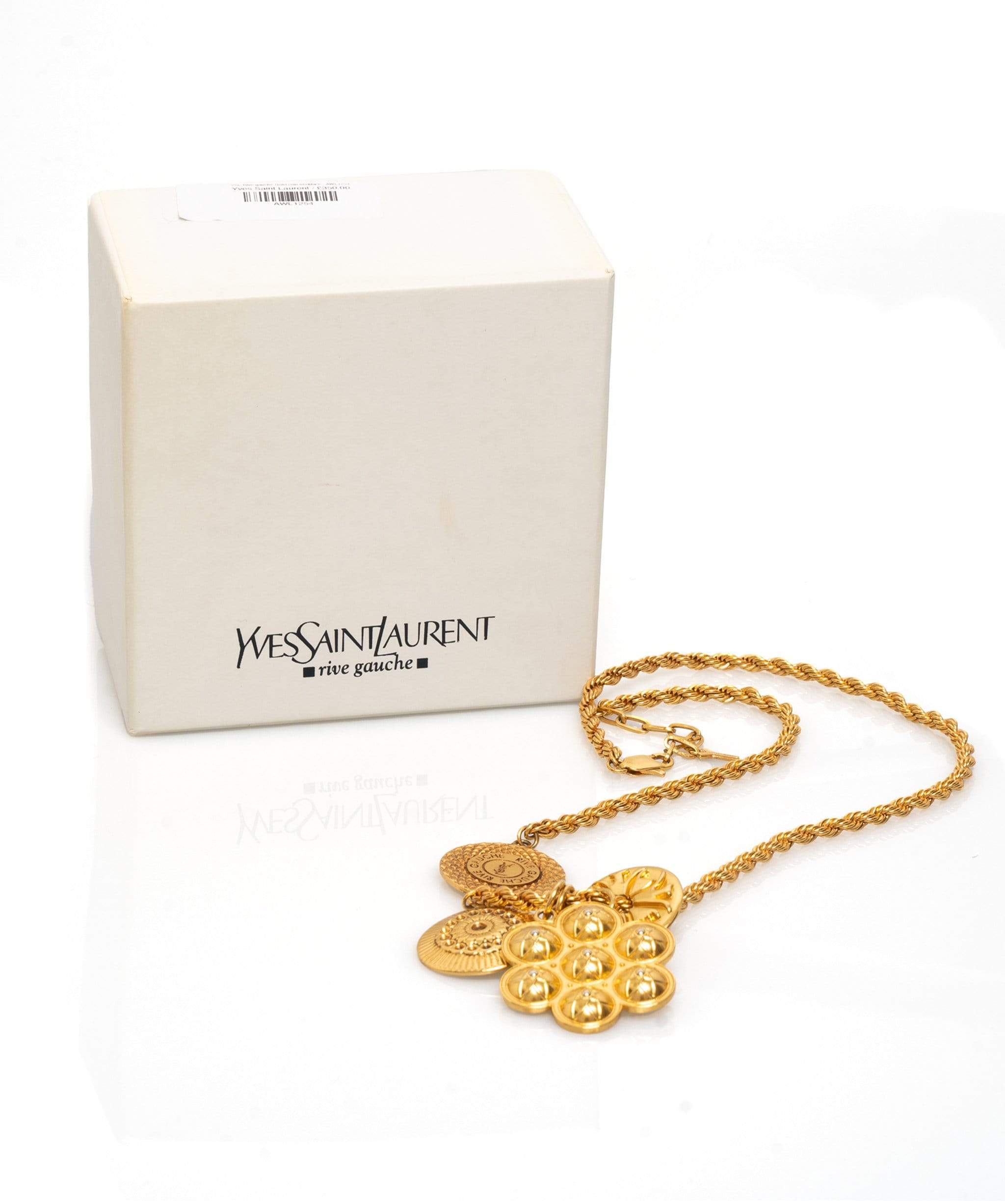 Yves Saint Laurent YSL Rive gauche Gold coin necklace - AWL1254