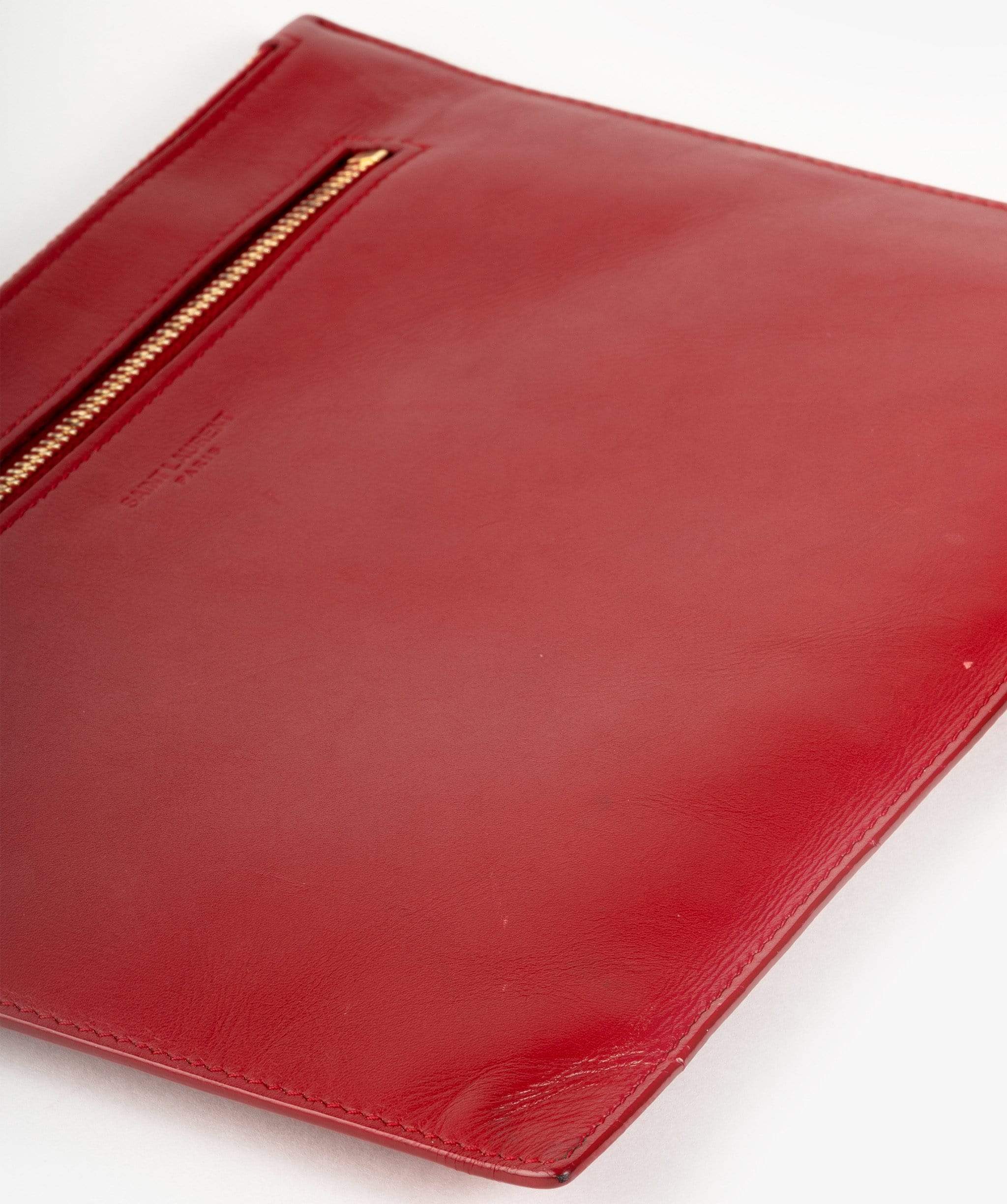 Yves Saint Laurent Yves Saint Laurent Red Leather Pouch