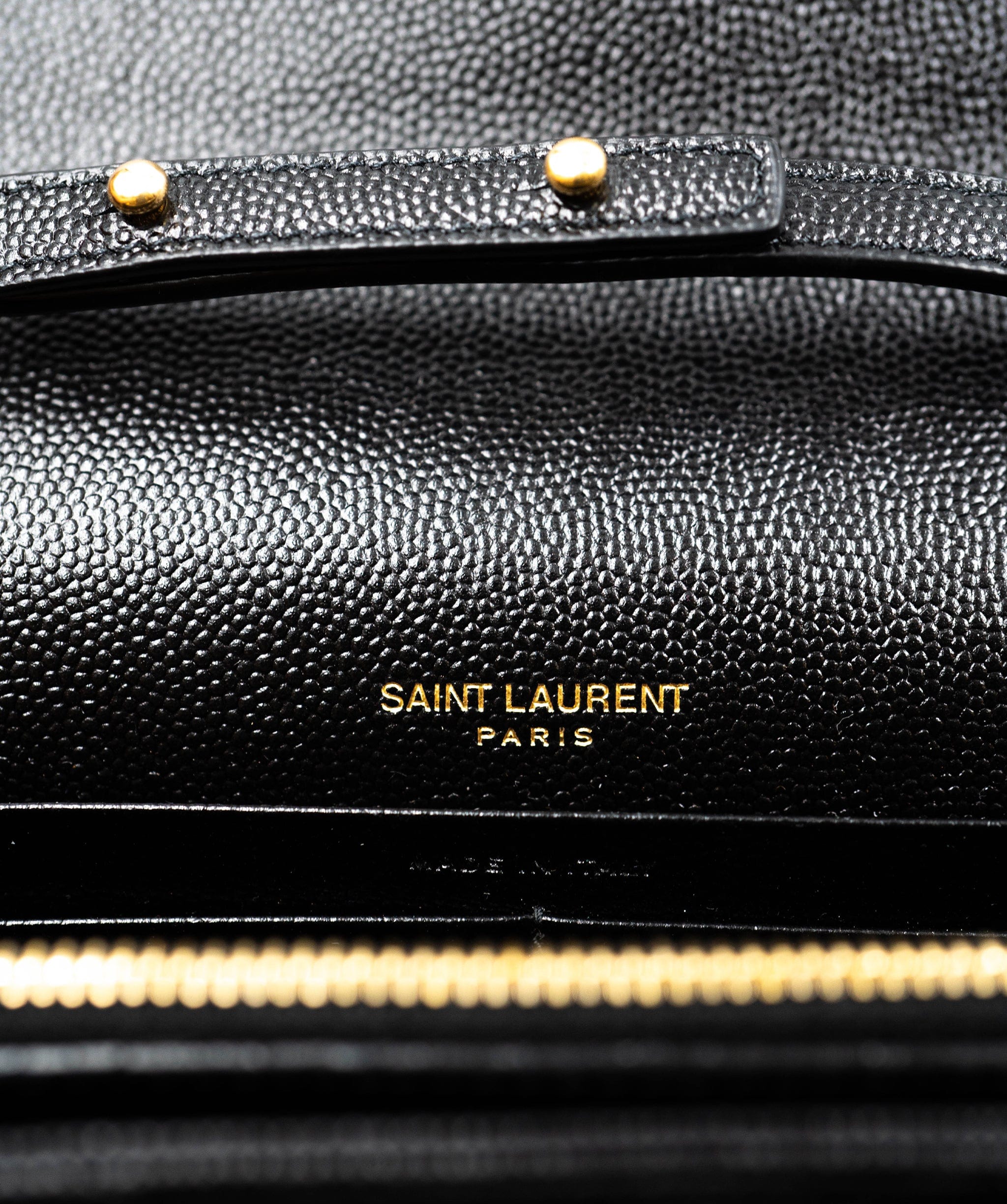 Yves Saint Laurent Black Chevron grained leather AGC1219