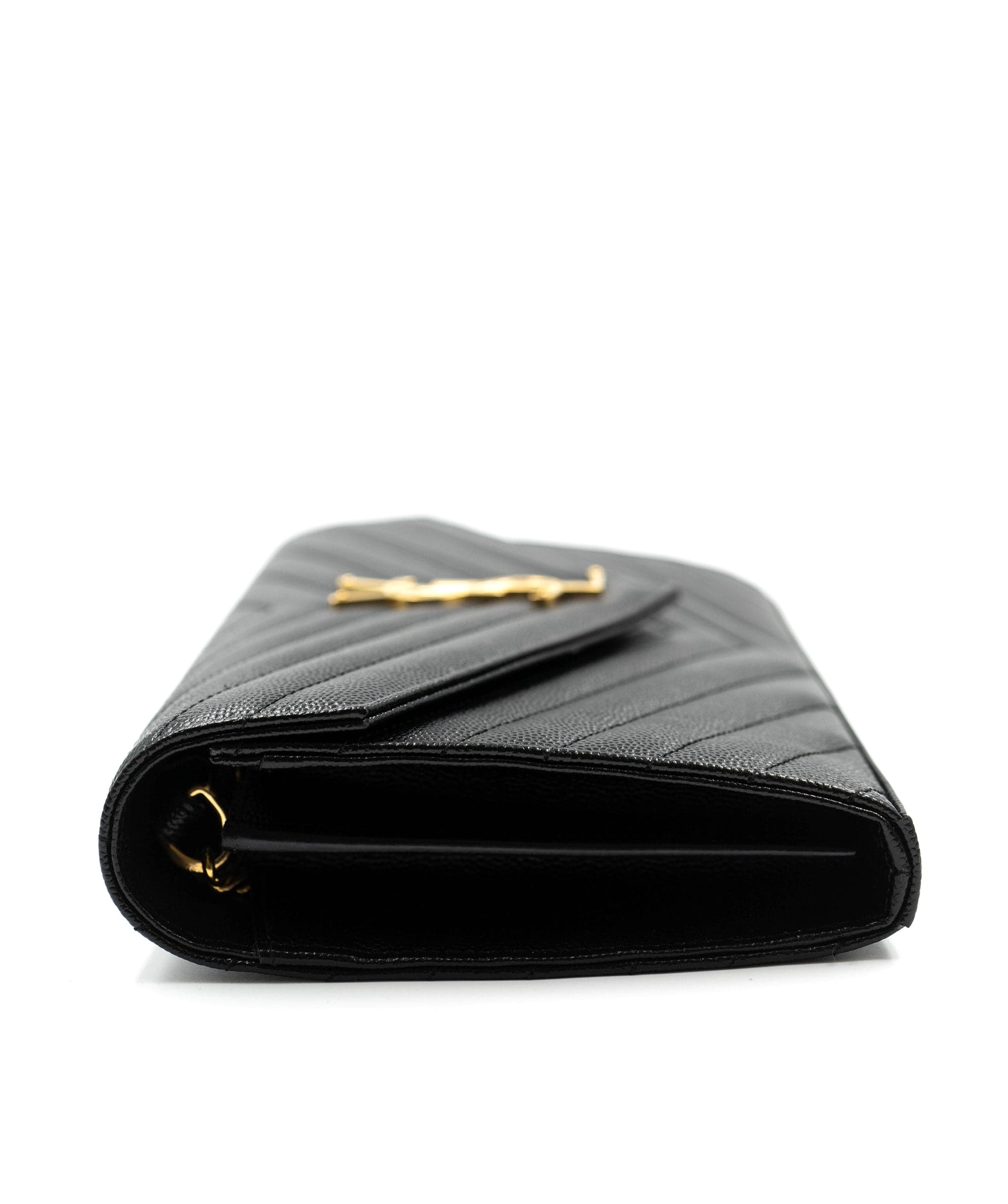 Yves Saint Laurent Black Chevron grained leather AGC1219