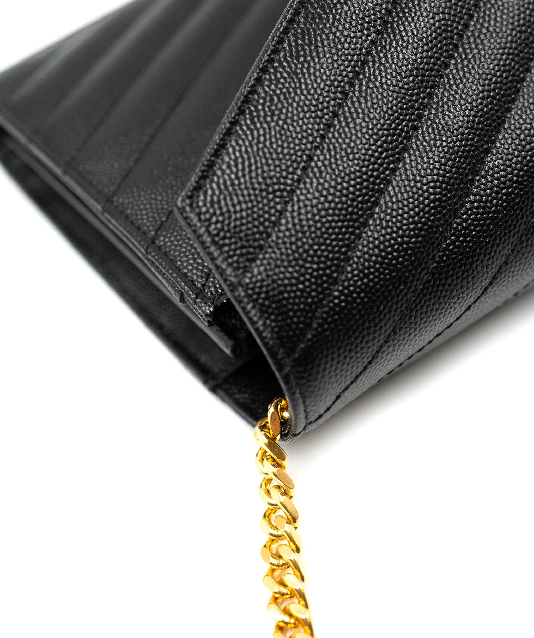 Yves Saint Laurent Black Chevron grained leather AGC1219