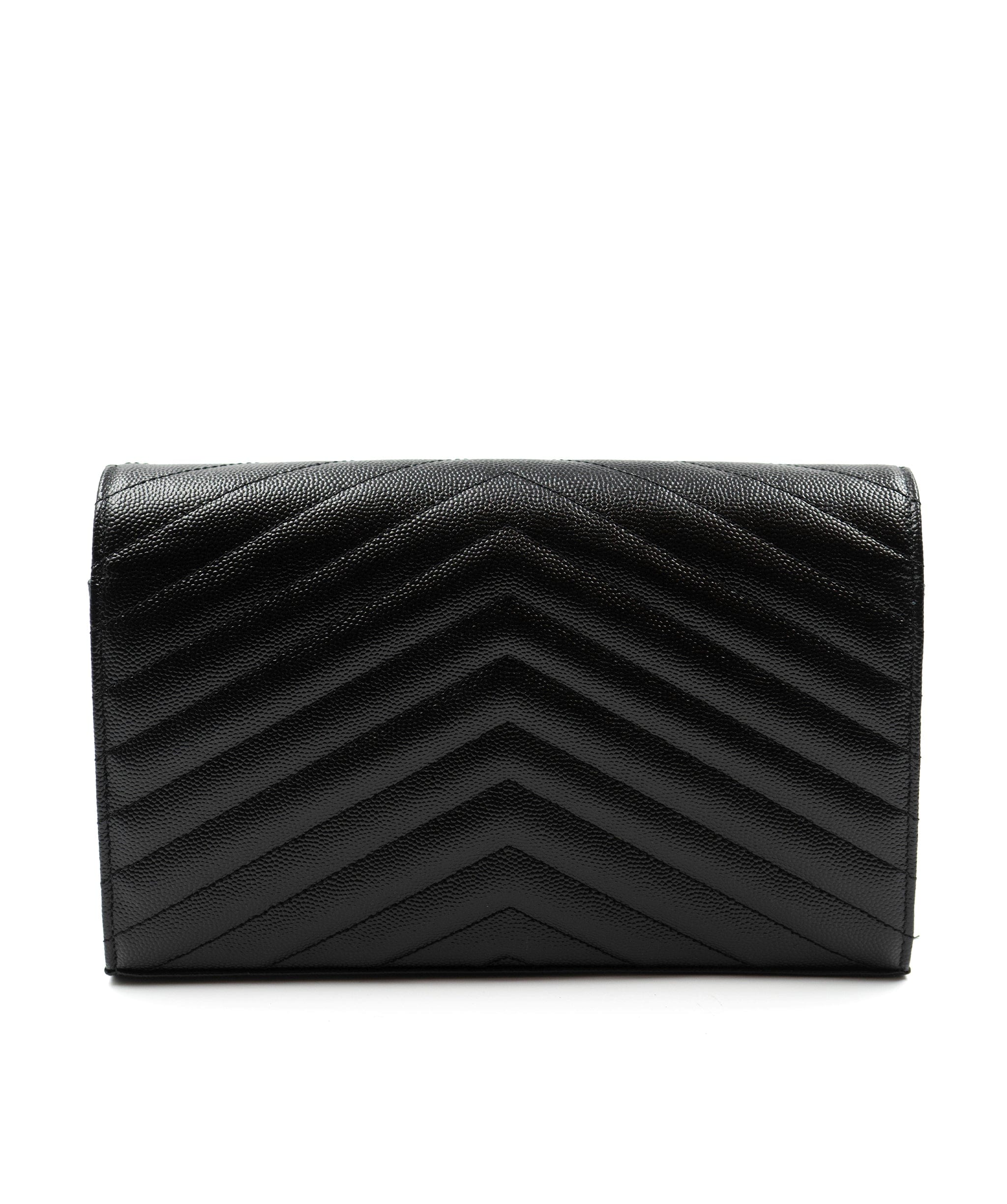 Yves Saint Laurent Black Chevron grained leather AGC1219