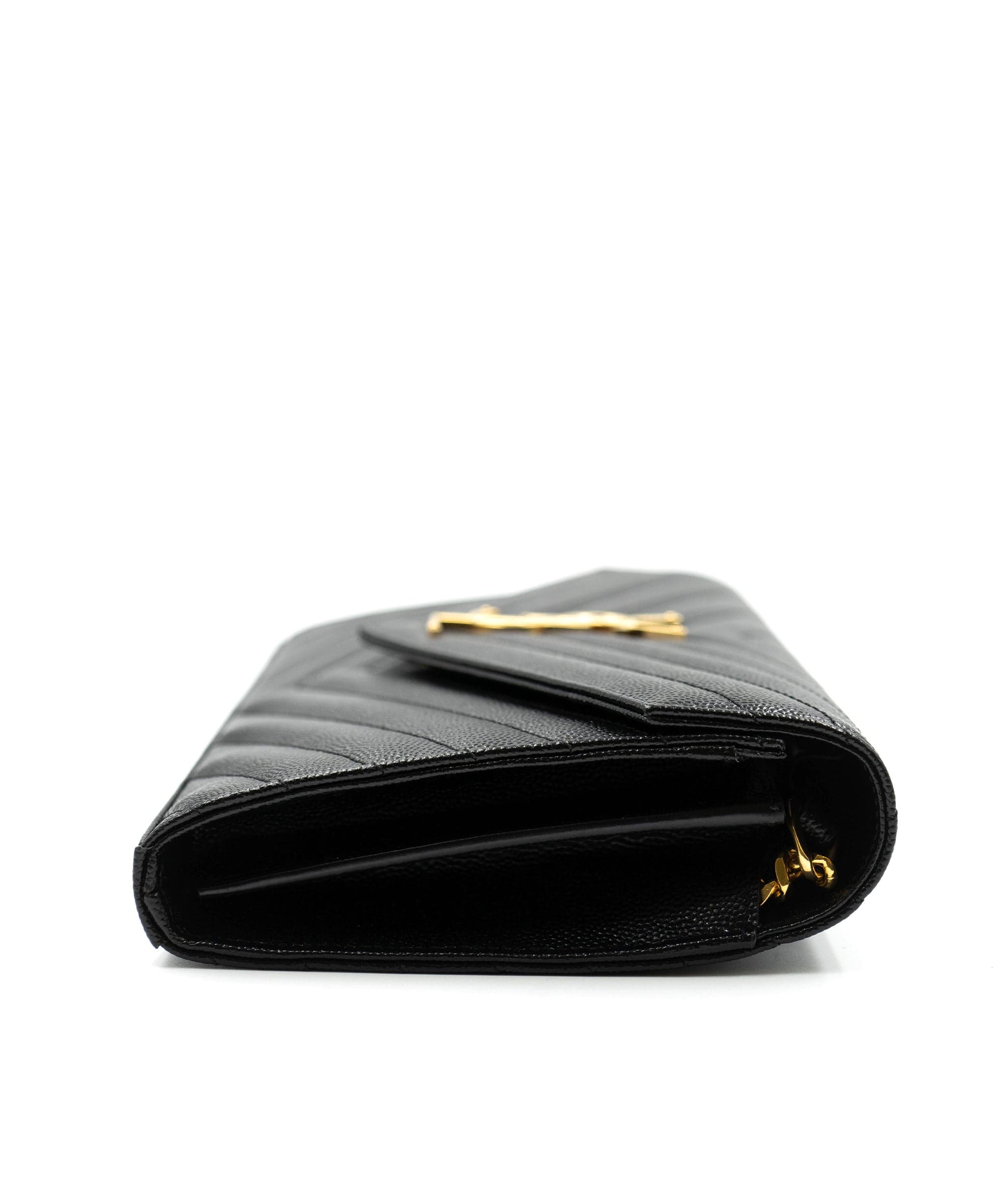 Yves Saint Laurent Black Chevron grained leather AGC1219