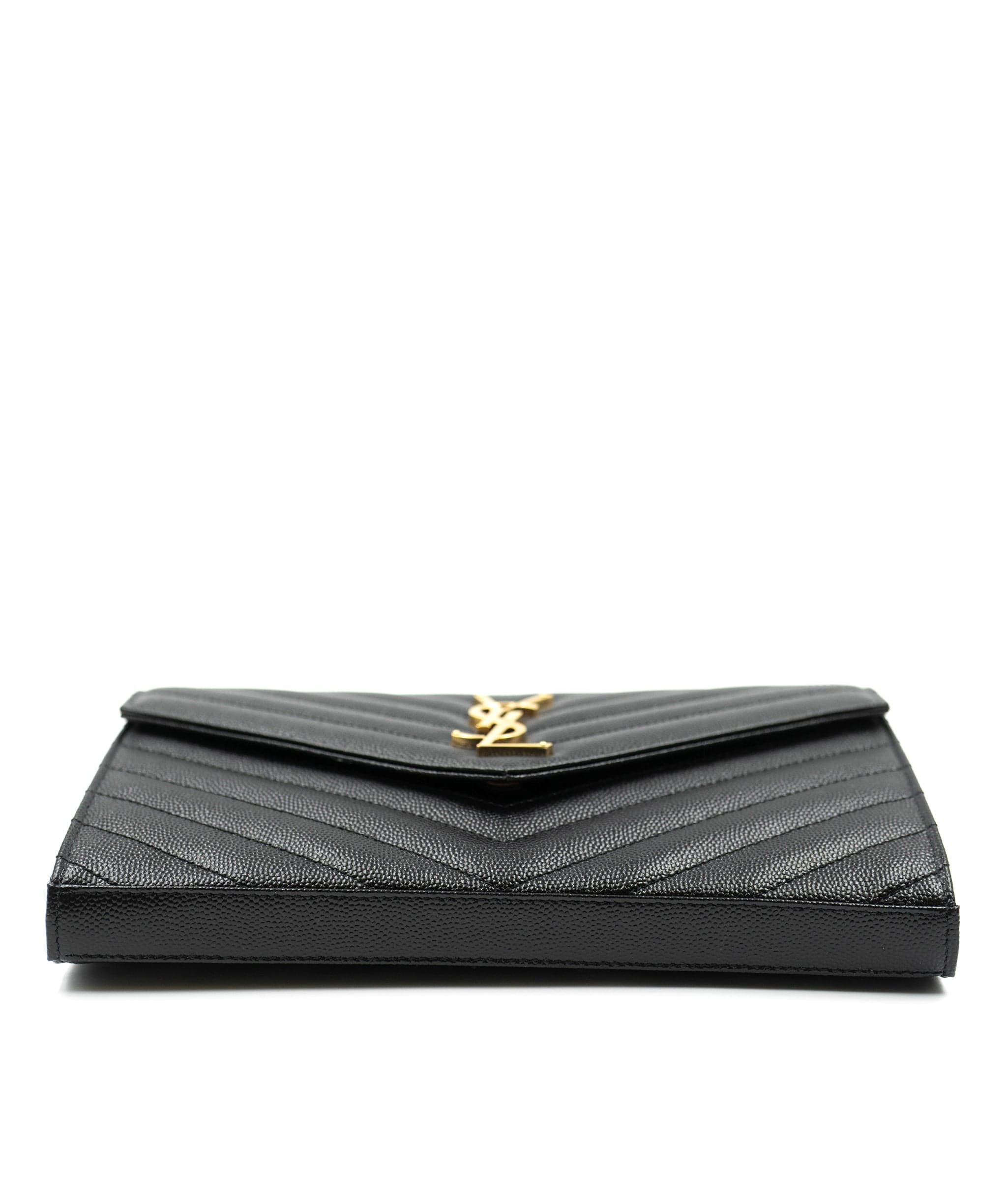 Yves Saint Laurent Black Chevron grained leather AGC1219