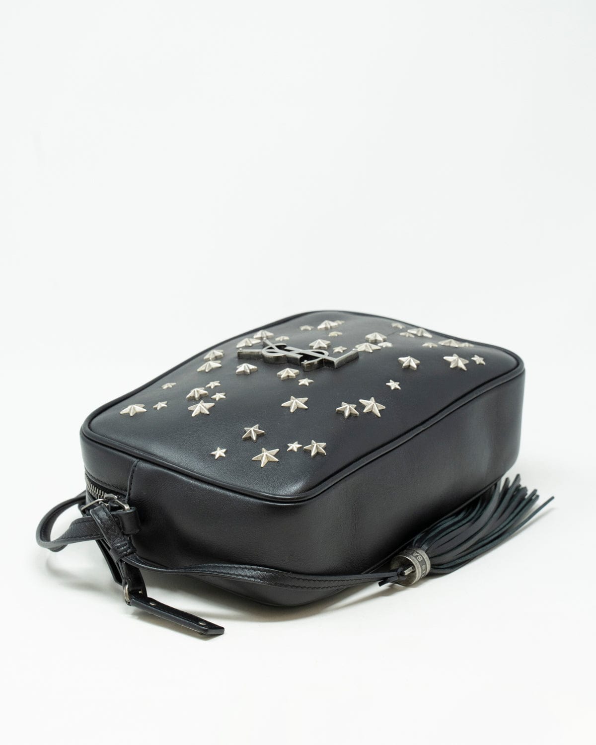 Yves Saint Laurent Saint Laurent Black Leather Star Detail Crossbody Camera Bag  - AGL1833