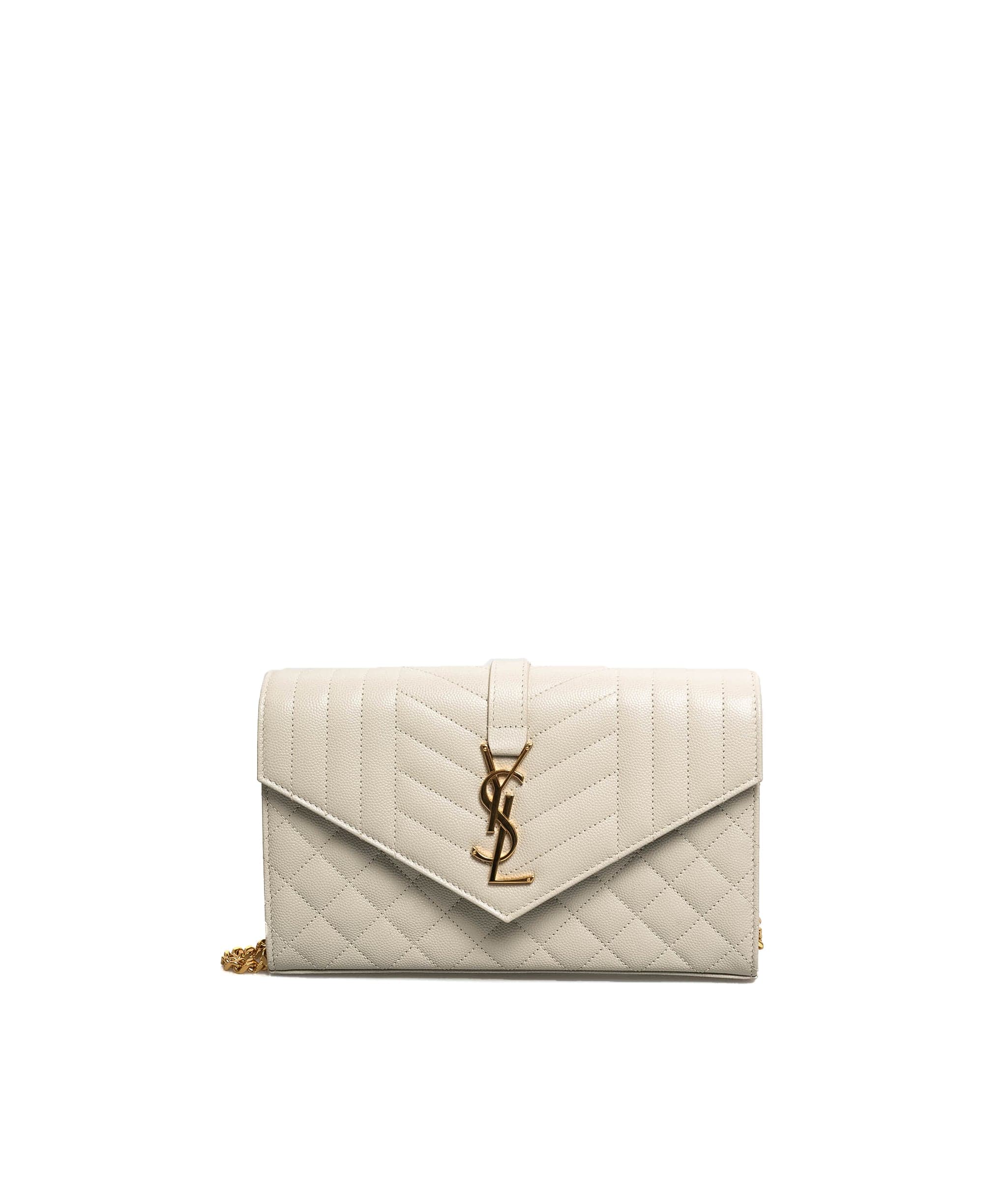 Yves Saint Laurent Saint Laurent Cream Envelope Crossbody Bag GHW - AGL1534