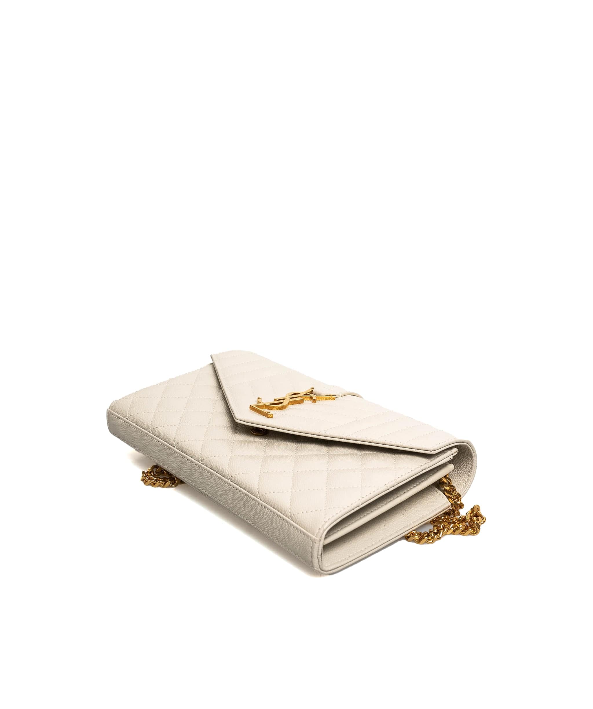 Yves Saint Laurent Saint Laurent Cream Envelope Crossbody Bag GHW - AGL1534