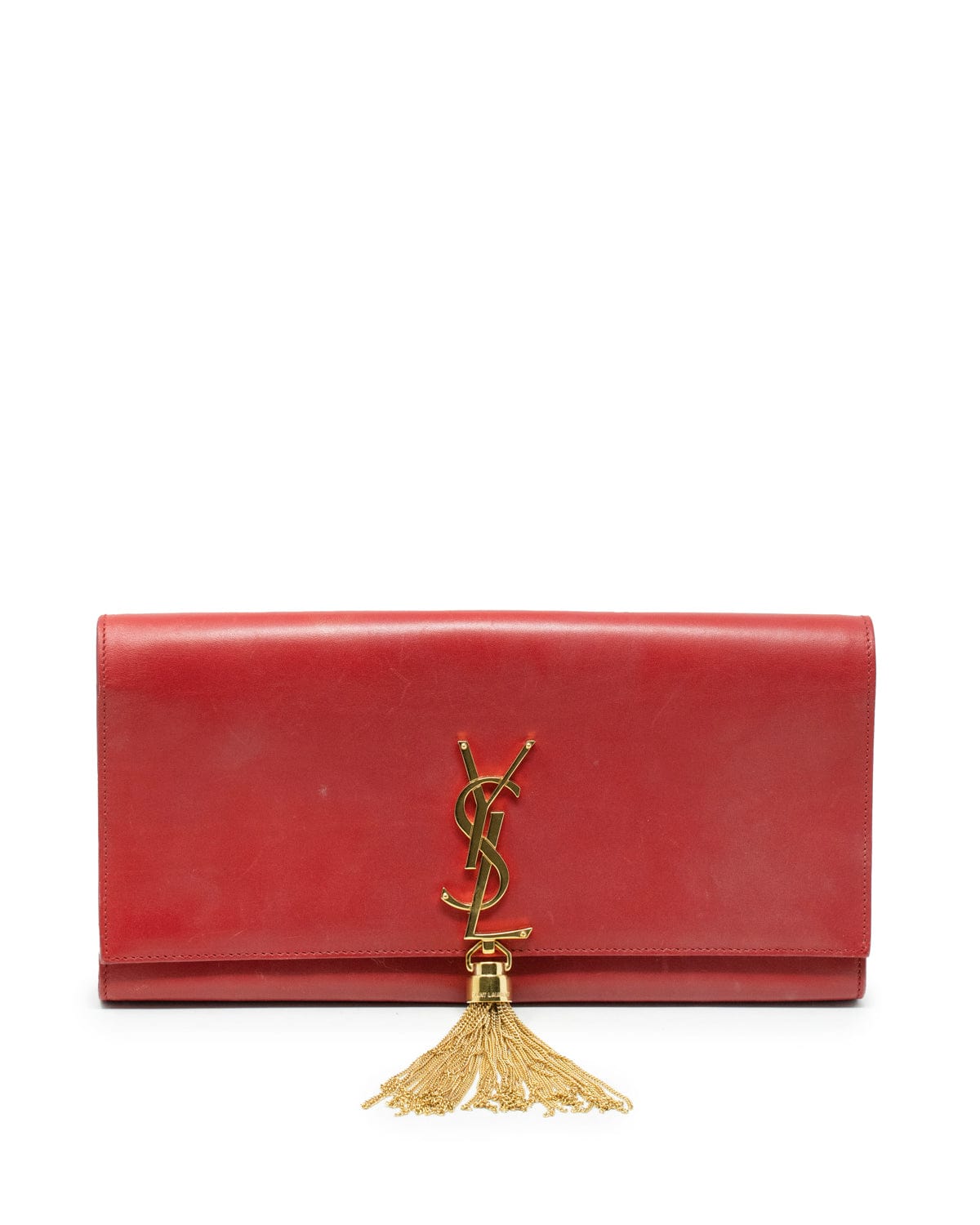 Yves Saint Laurent Saint Laurent Red Leather Clutch Bag - AGL1939