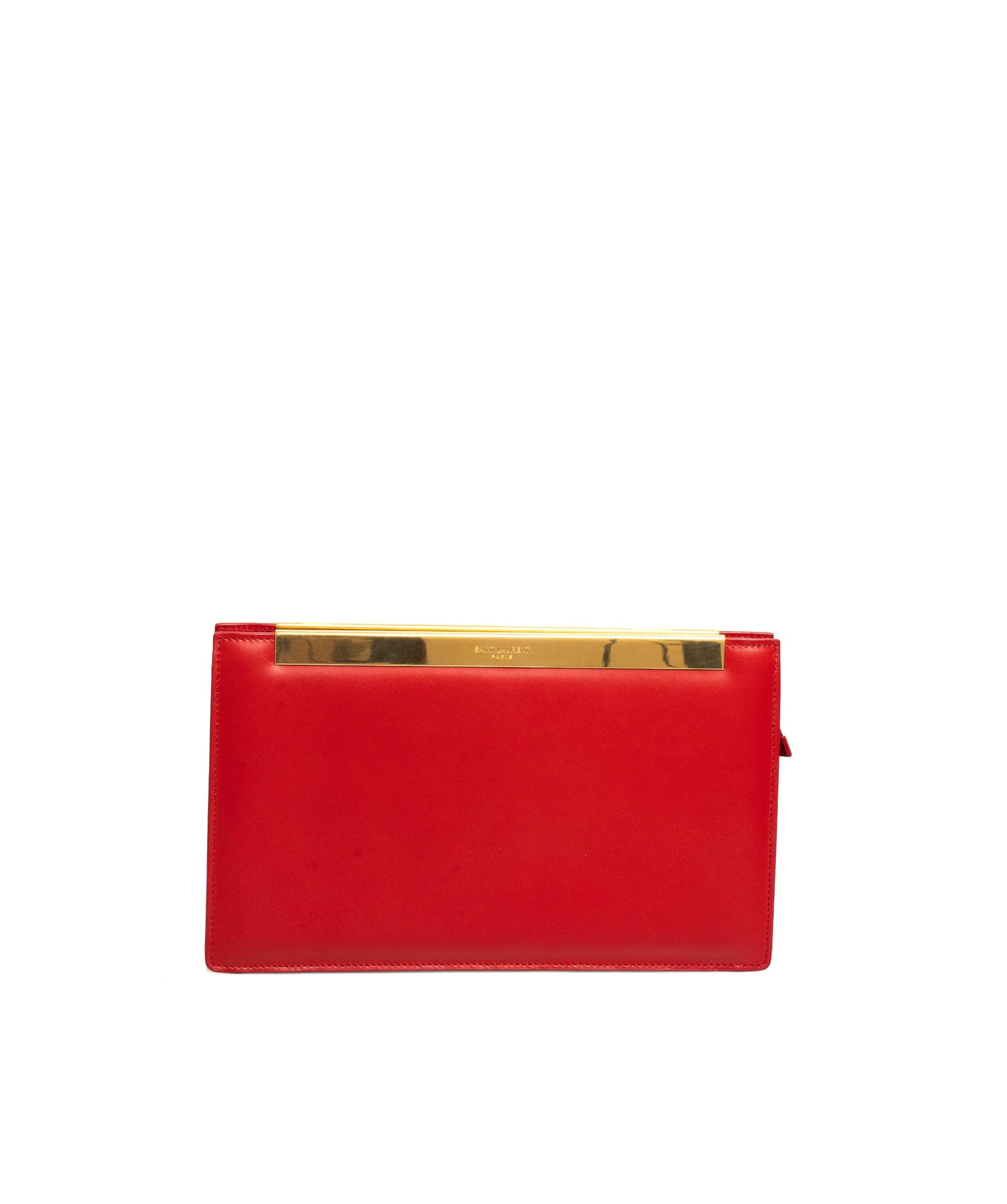 Yves Saint Laurent Saint Laurent Red Leather Clutch Bag - AWL2054