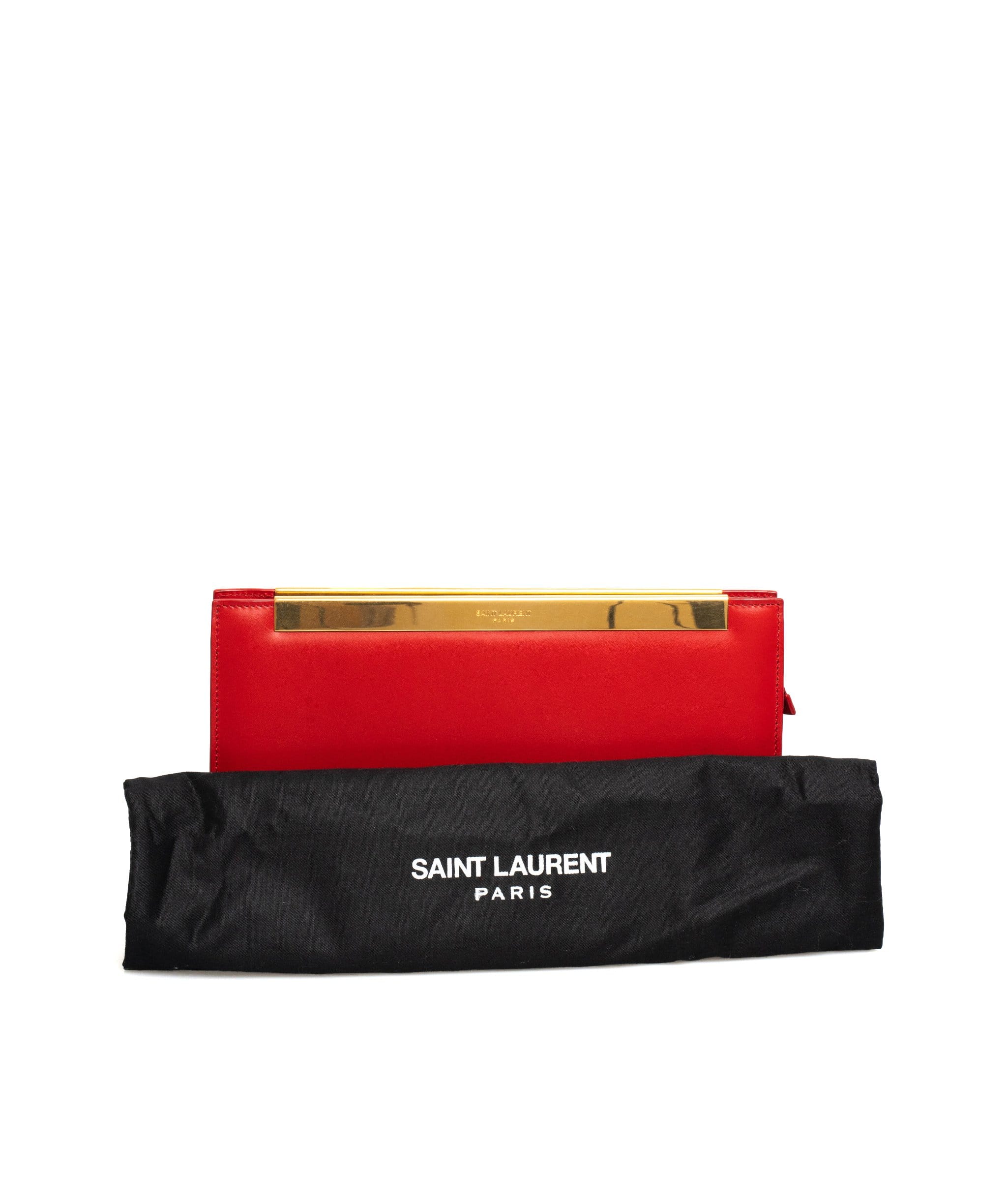 Yves Saint Laurent Saint Laurent Red Leather Clutch Bag - AWL2054