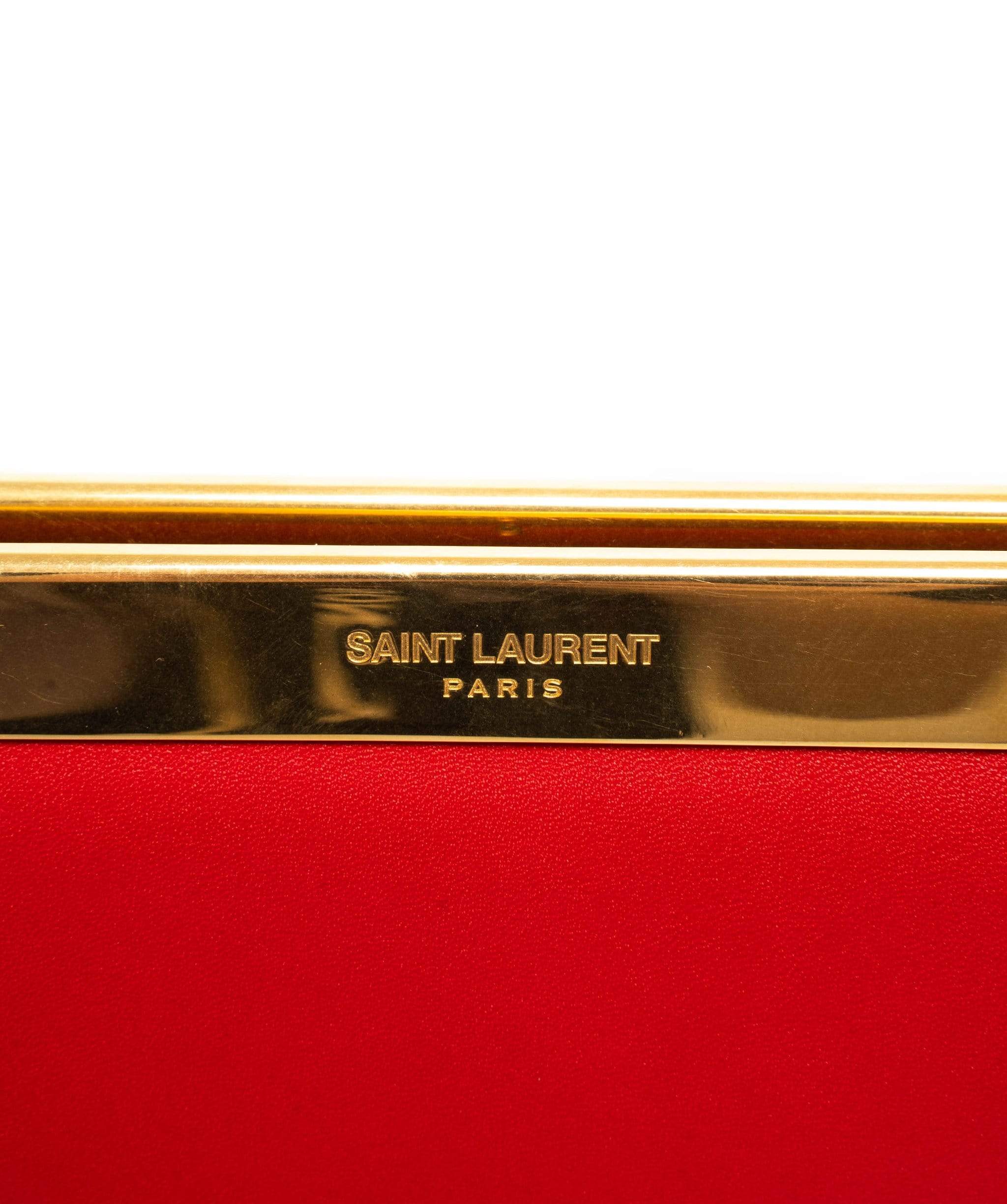 Yves Saint Laurent Saint Laurent Red Leather Clutch Bag - AWL2054