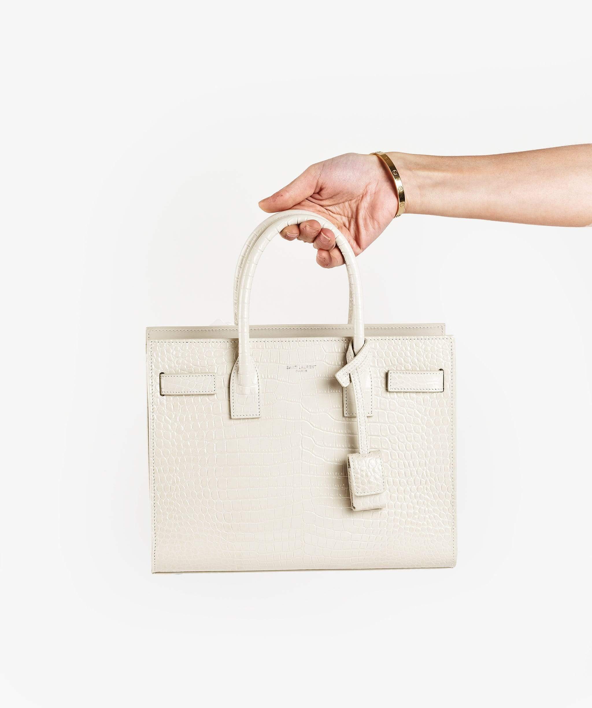 Yves Saint Laurent Saint Laurent Sac De Jour Creme croc