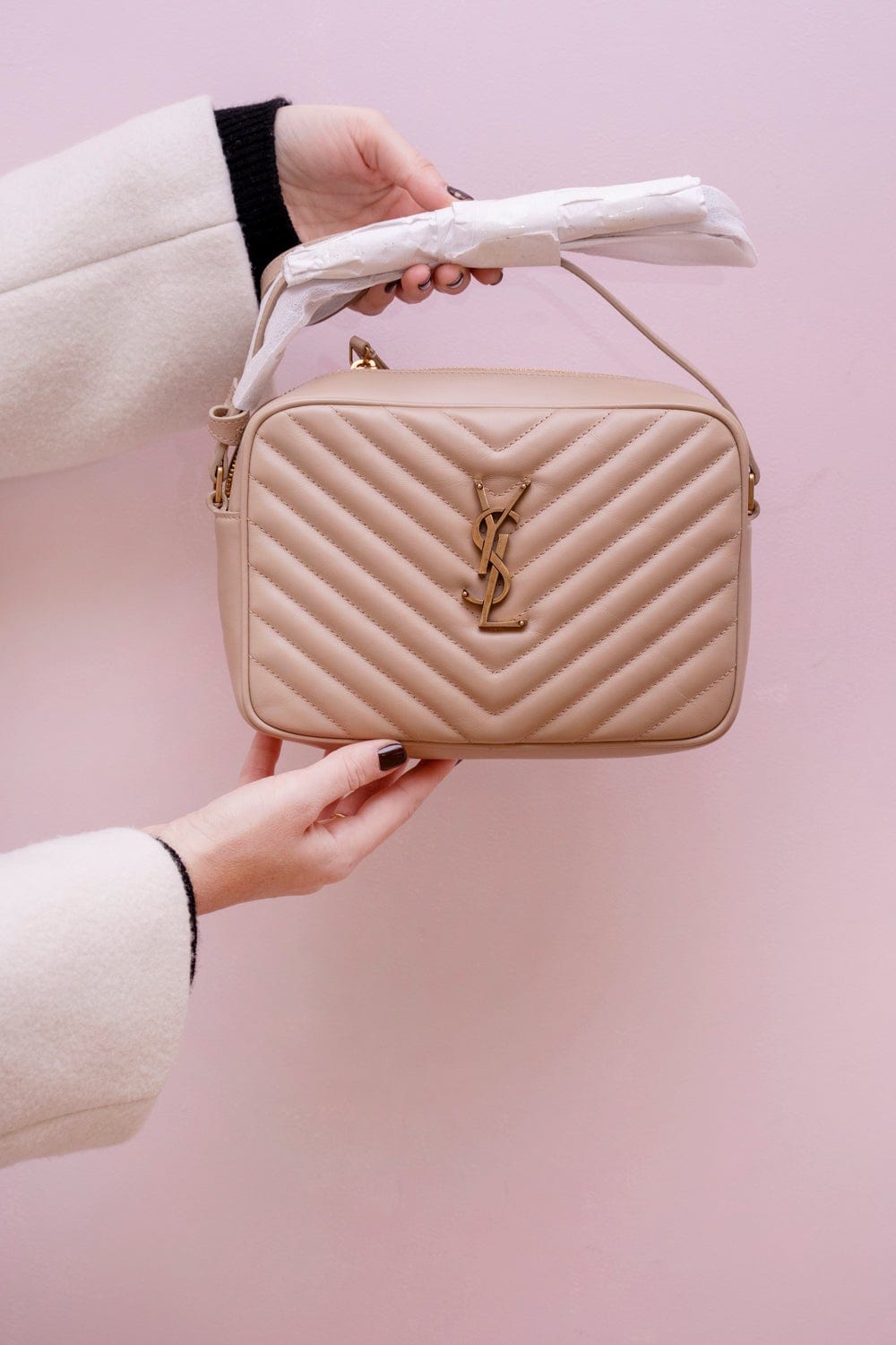 Yves Saint Laurent Ysl  Chevron beige Camera  - ADL1765