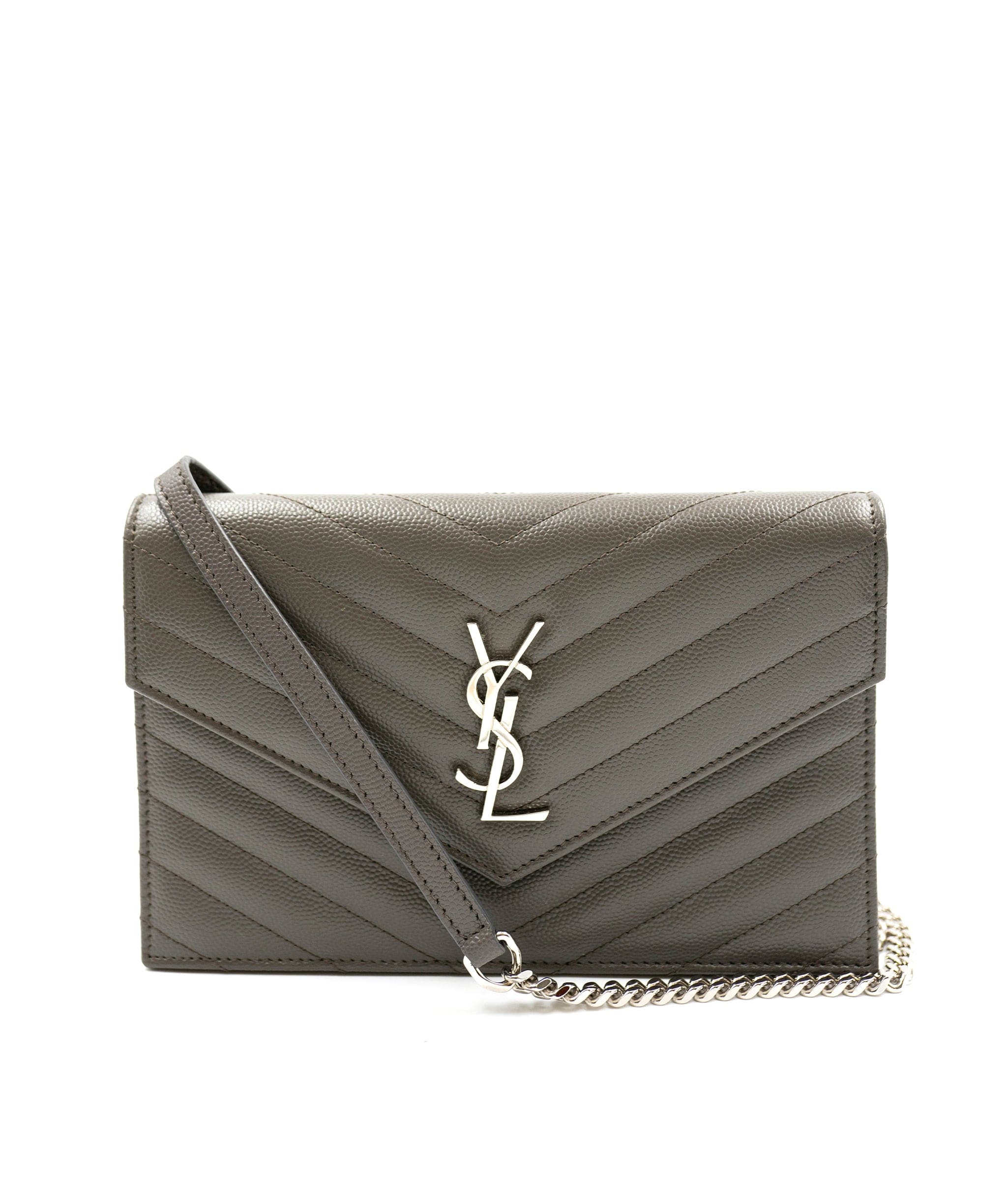 Yves Saint Laurent YSL chevron grey evelope WOC  AGL2329