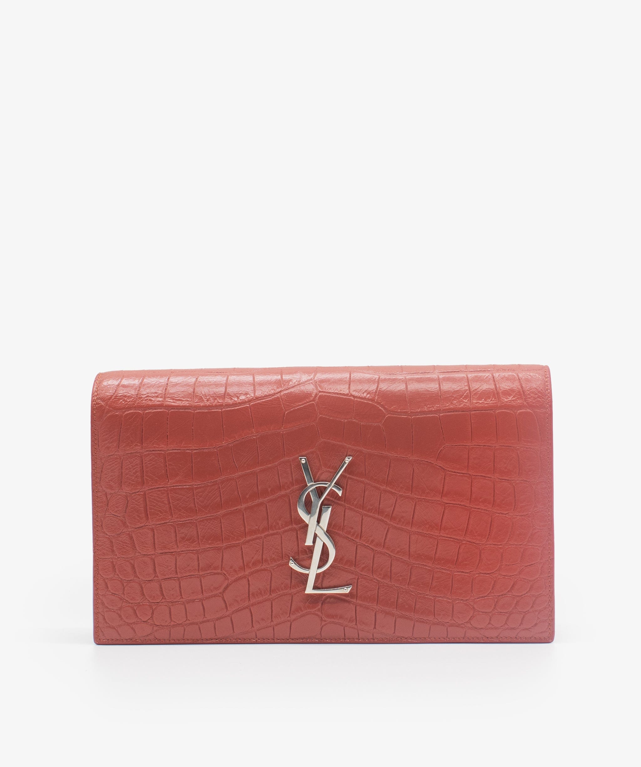 Yves Saint Laurent YSL Croc Embossed Clutch