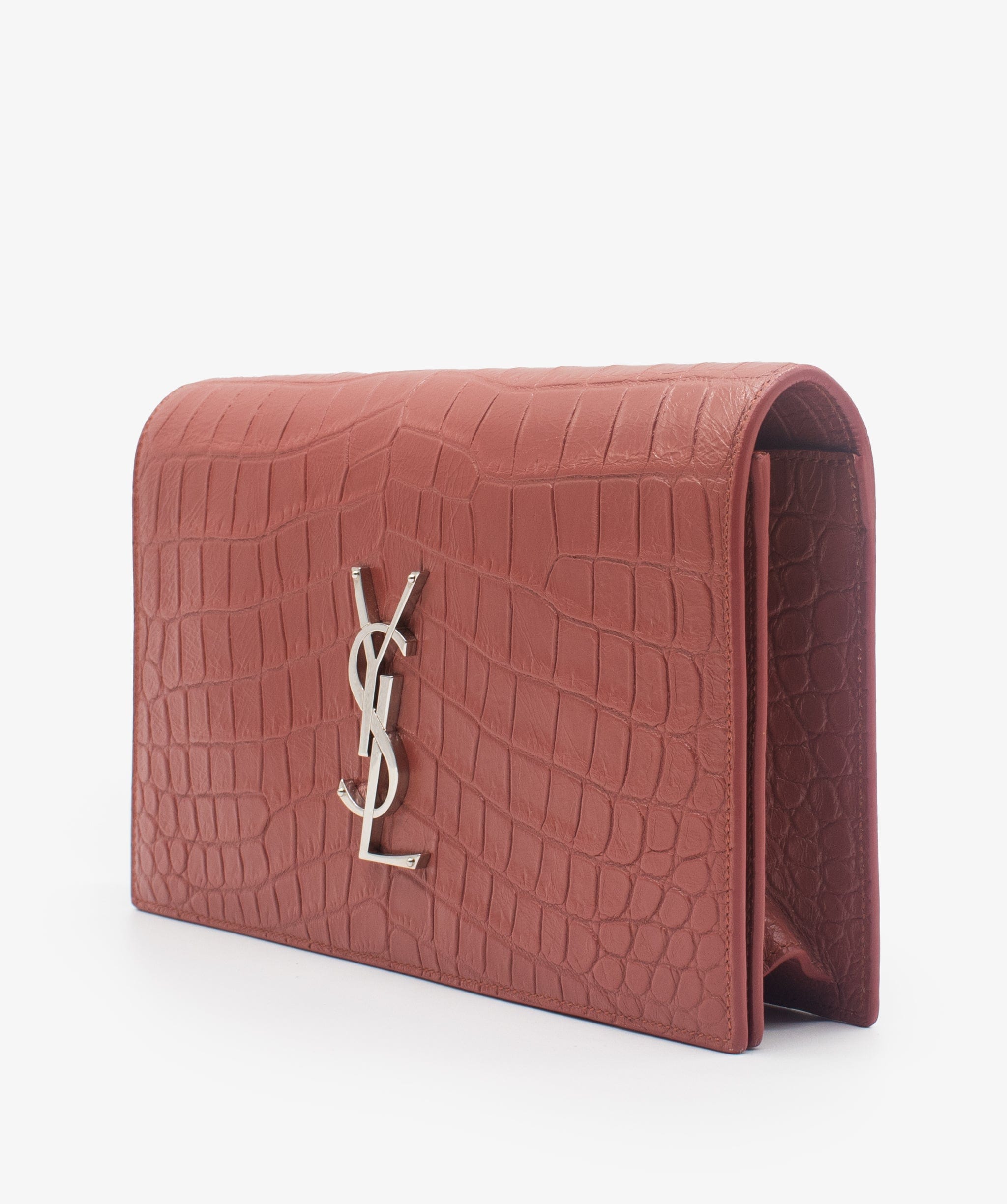 Yves Saint Laurent YSL Croc Embossed Clutch