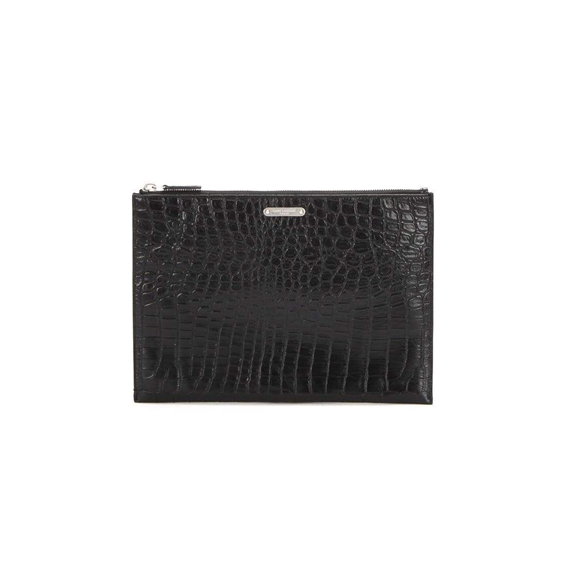 Yves Saint Laurent YSL Croc Embossed Zip Clutch Bag - RCL1198