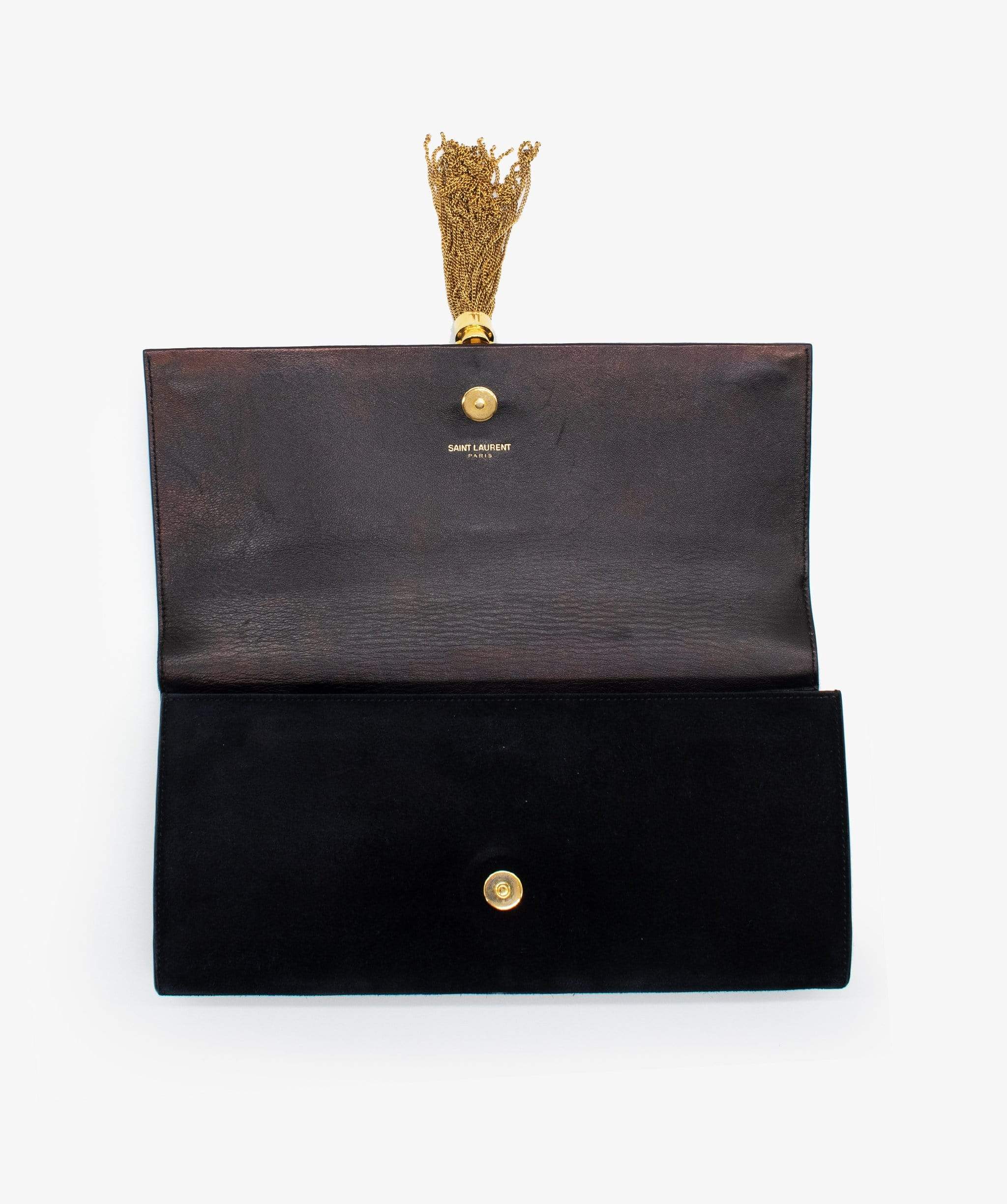 Yves Saint Laurent YSL Kate Clutch Black Gold