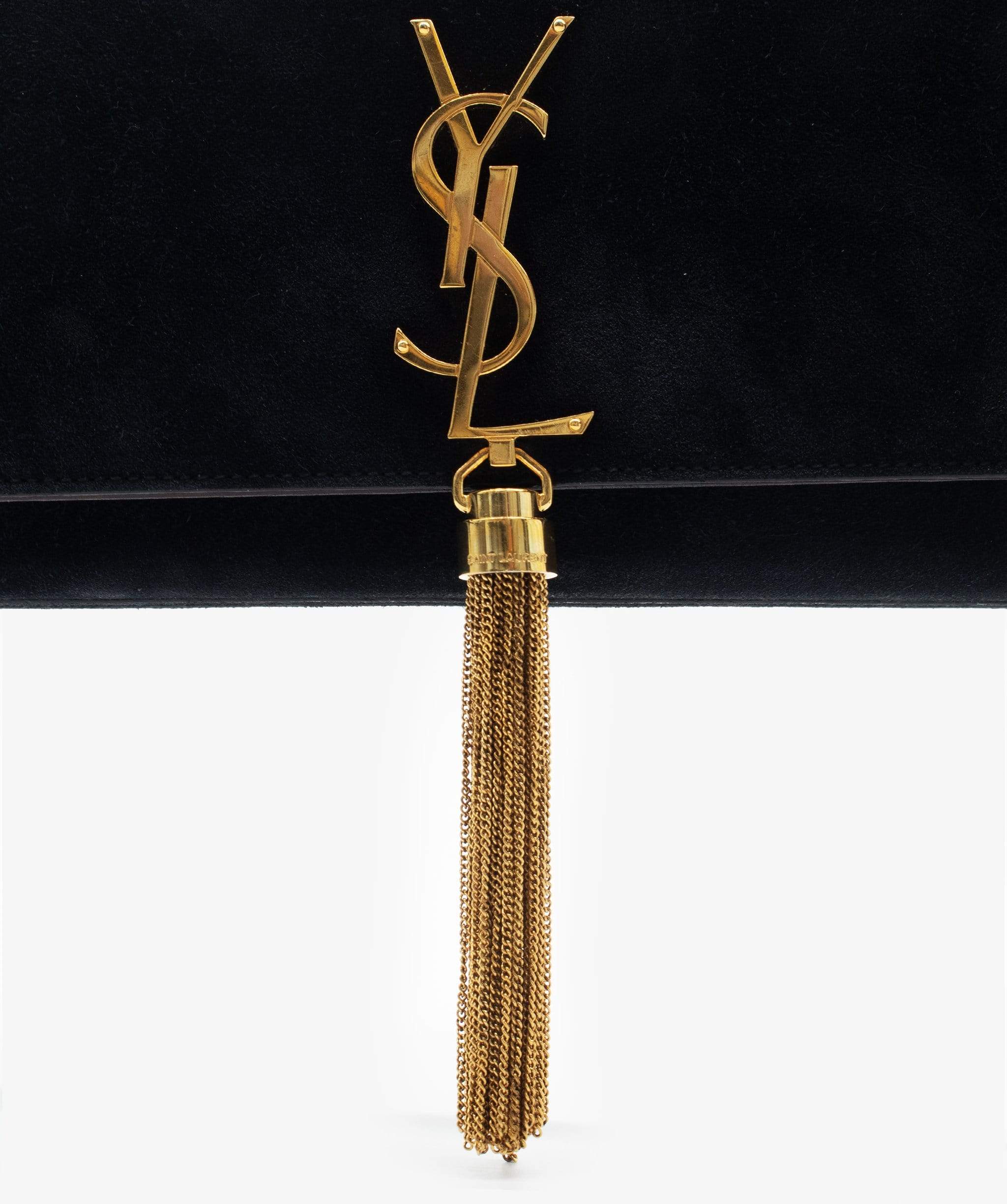 Yves Saint Laurent YSL Kate Clutch Black Gold