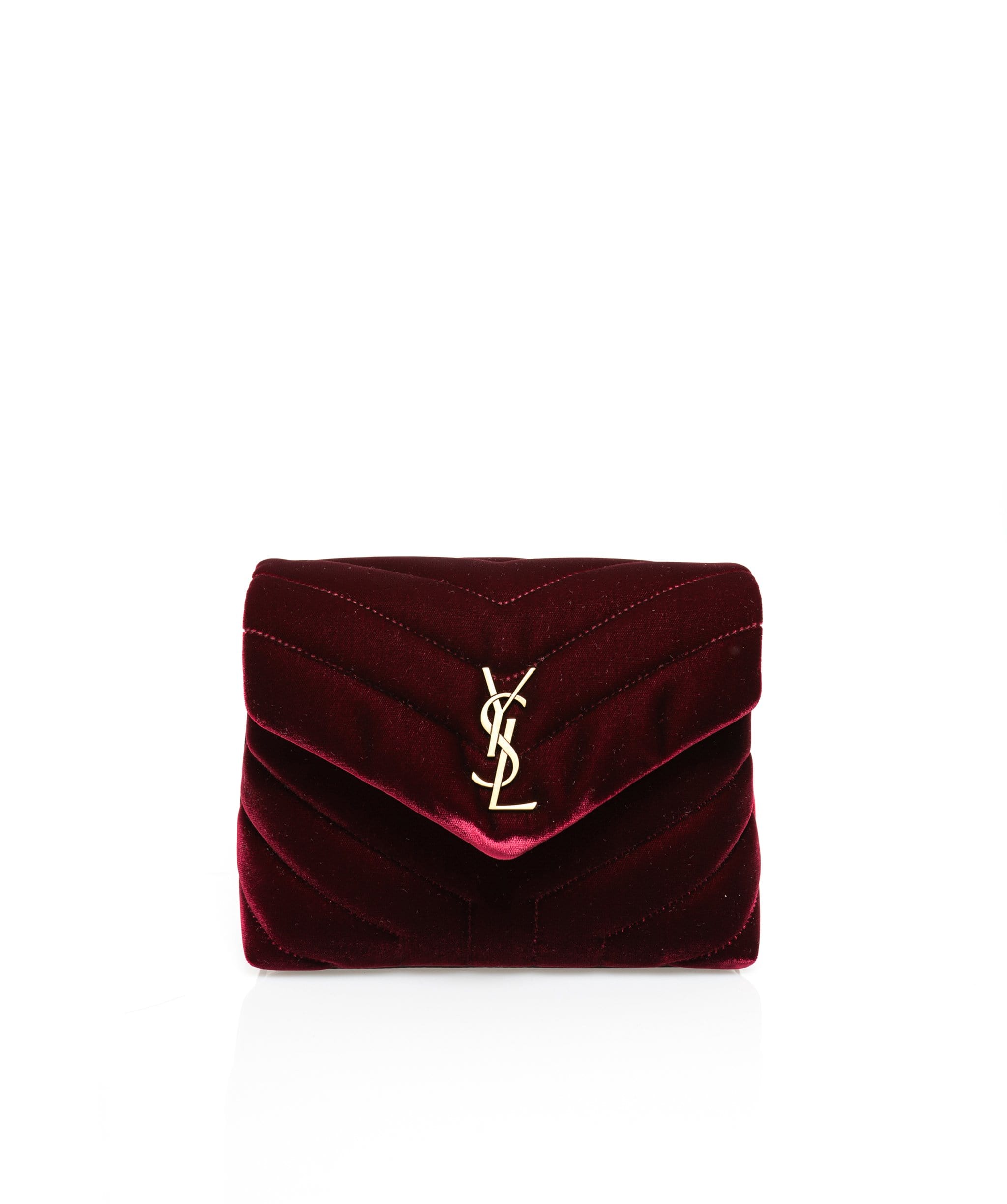 Yves Saint Laurent YSL Lou Lou Burgundy Velvet Toy Crossbody Bag - ADL1349