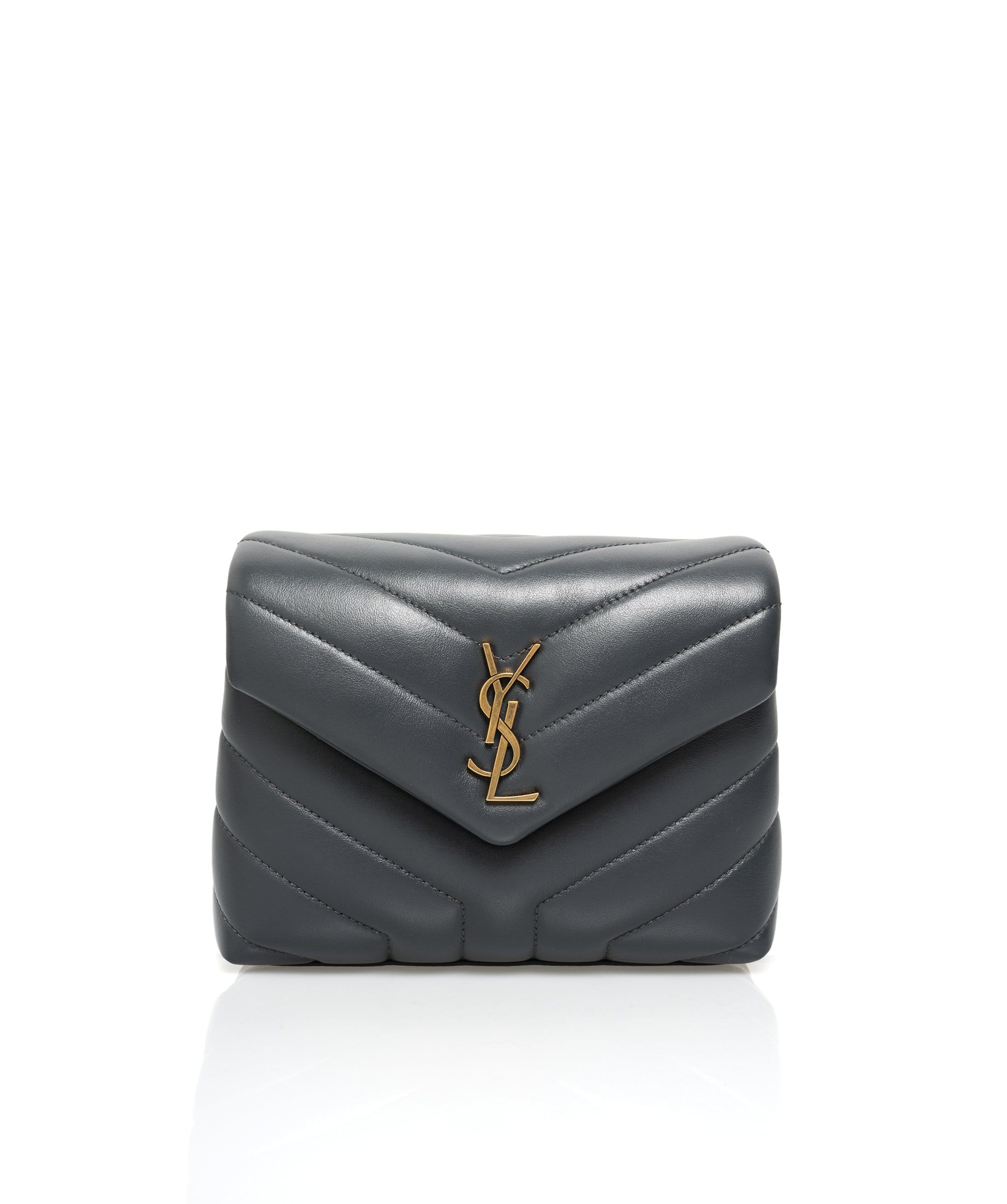 Yves Saint Laurent YSL Lou Lou Grey Leather Toy Crossbody Bag - ADL1350