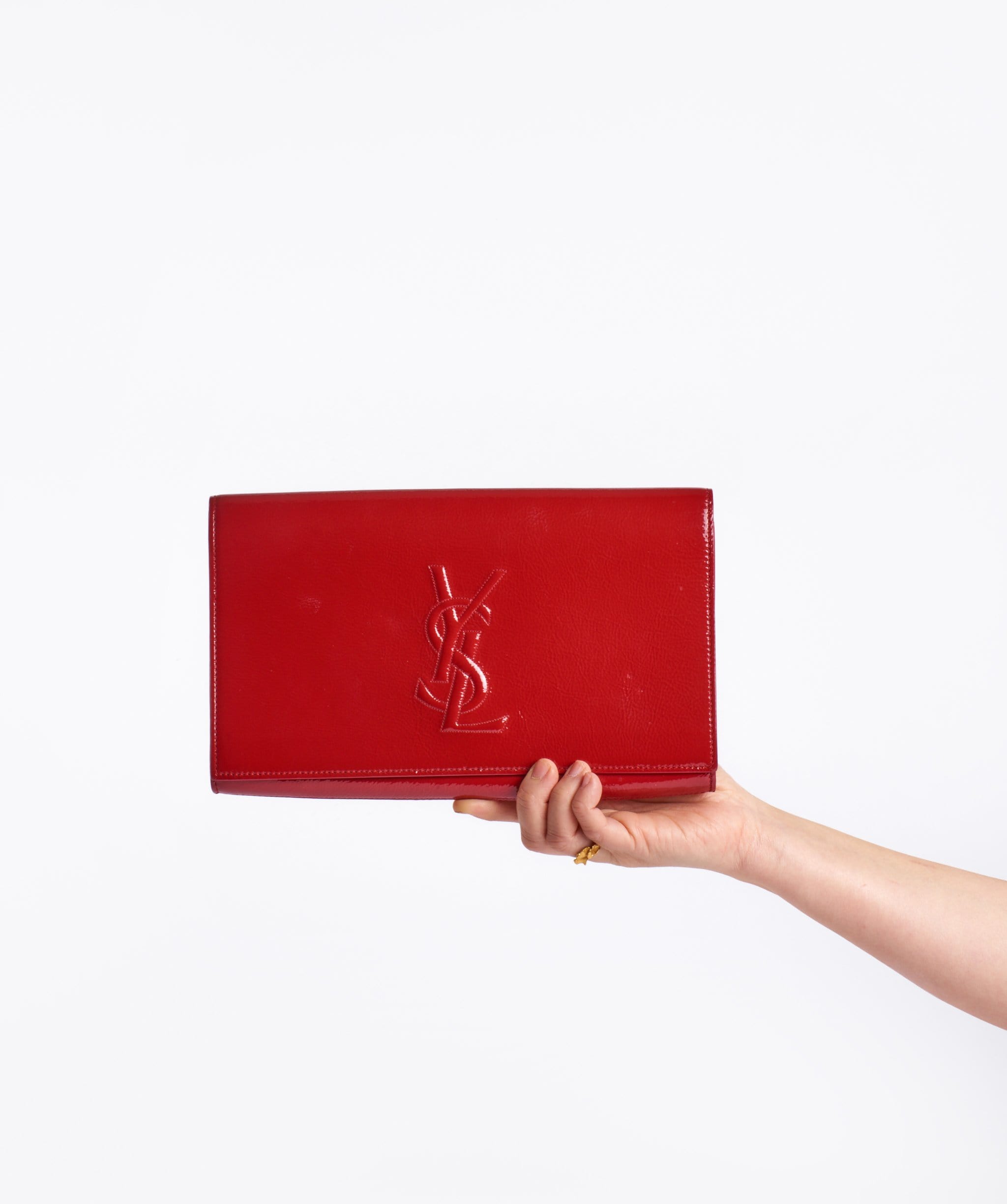 Yves Saint Laurent Ysl Patent  clutch