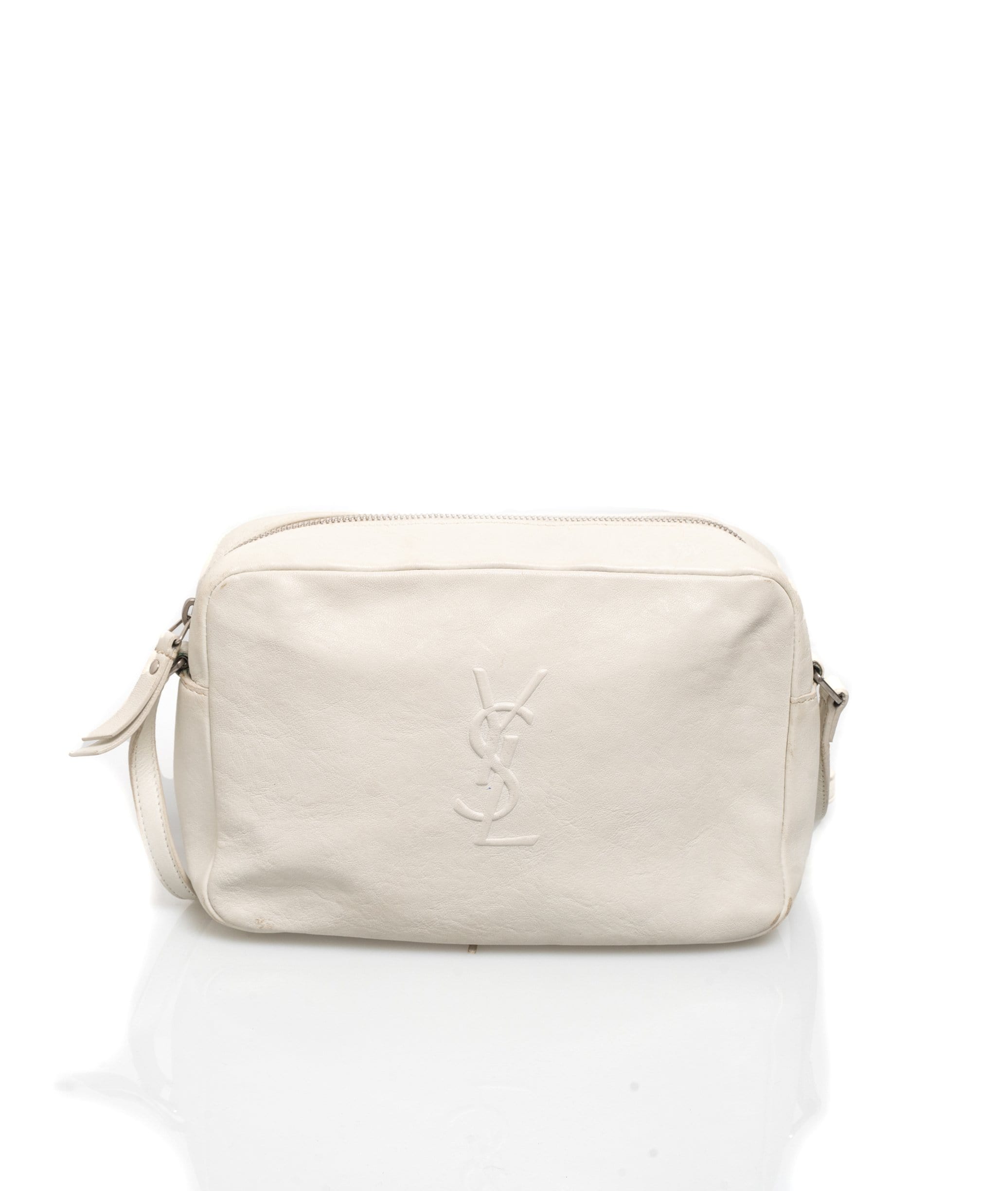 Yves Saint Laurent YSL White Leather Camera Bag - ADL1220