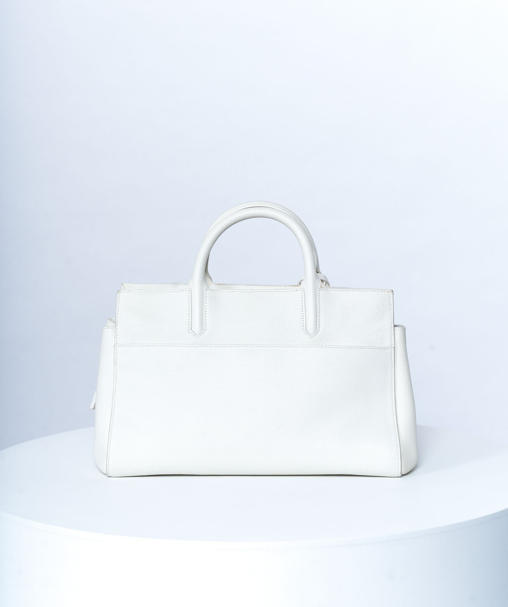 Yves Saint Laurent YSL White Leather Top Handle Bag PHW