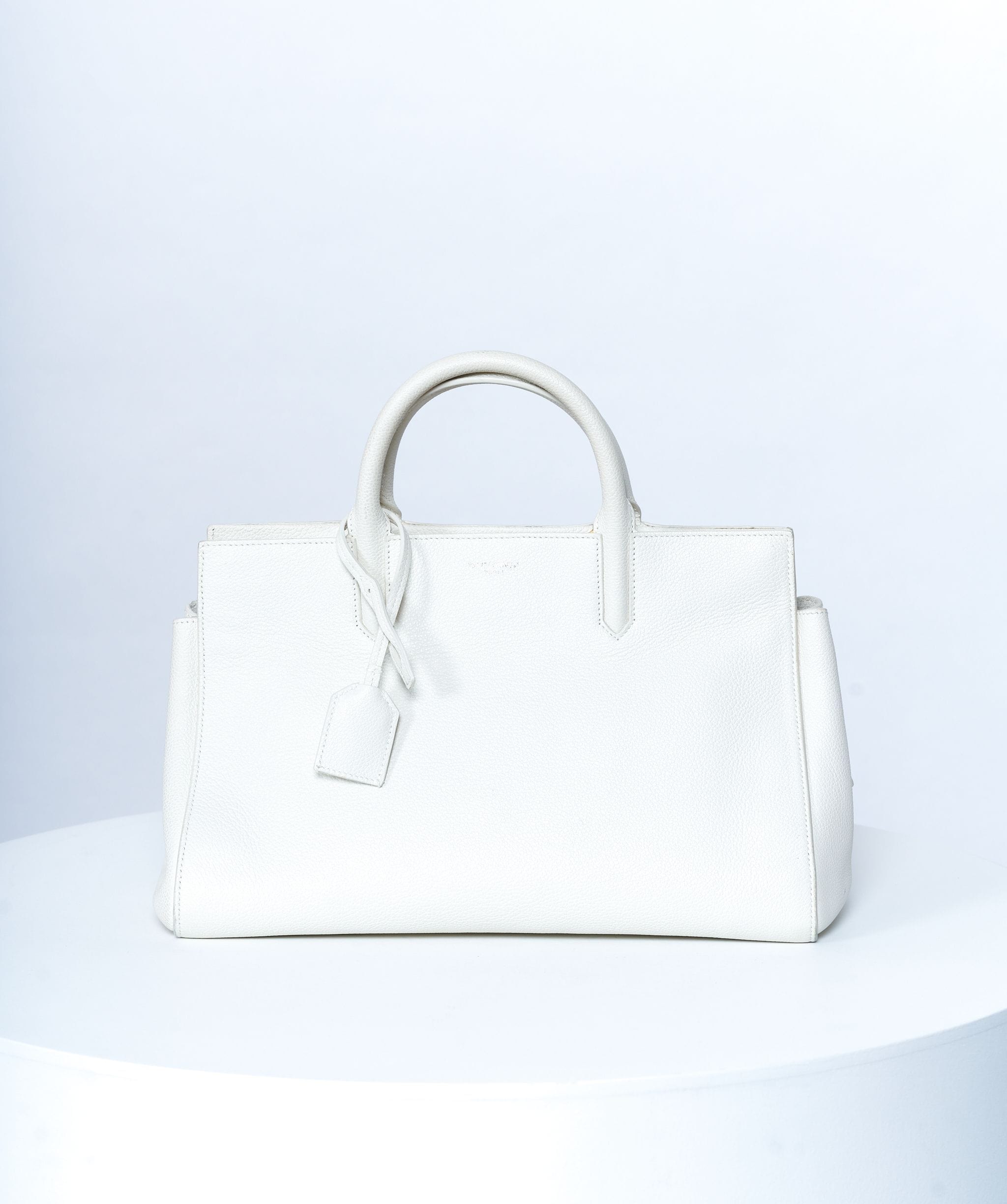 Yves Saint Laurent YSL White Leather Top Handle Bag PHW