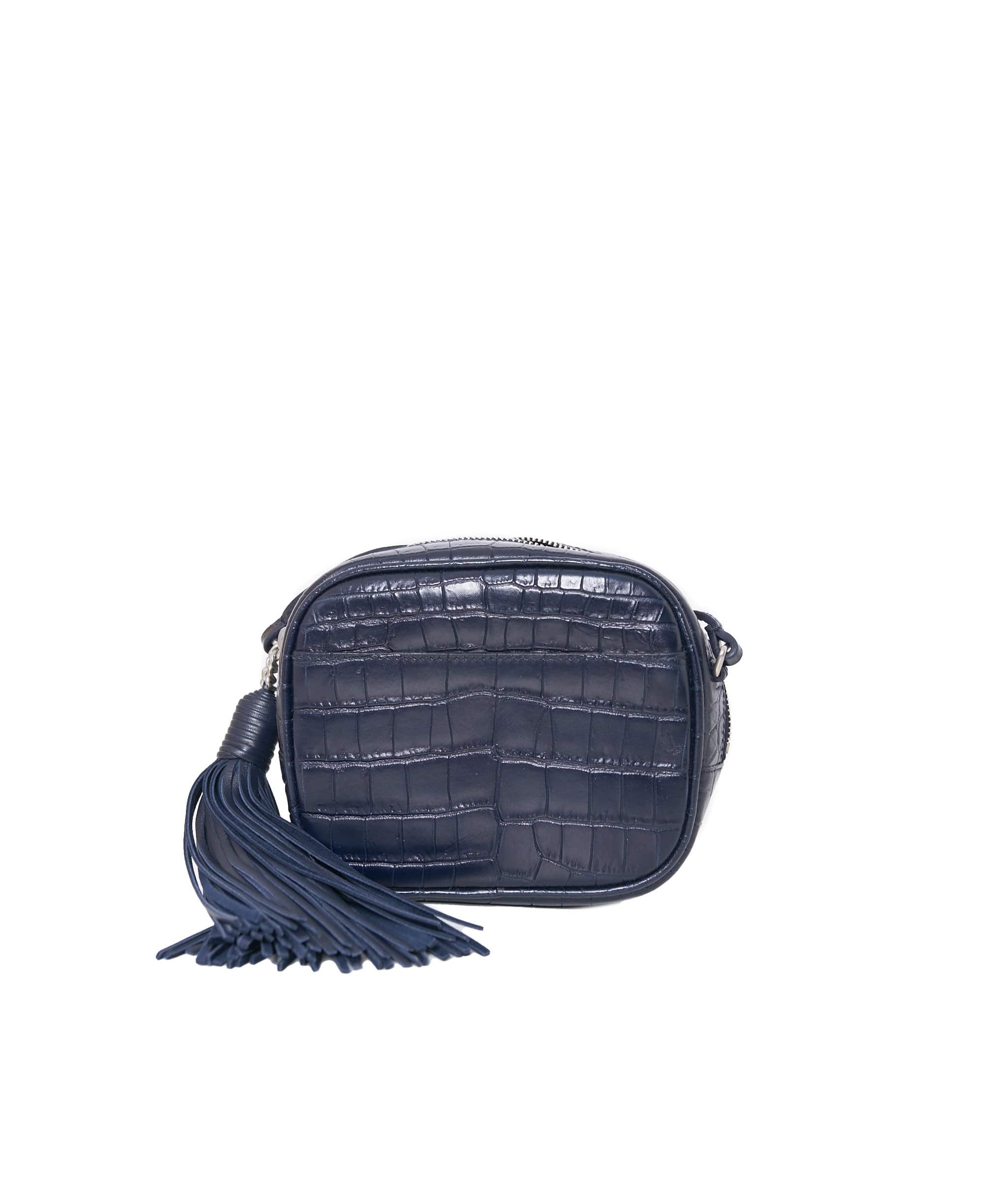 Yves Saint Laurent Yves Saint Laurent Blue Crocodile Embossed Camera Bag - AGL1237