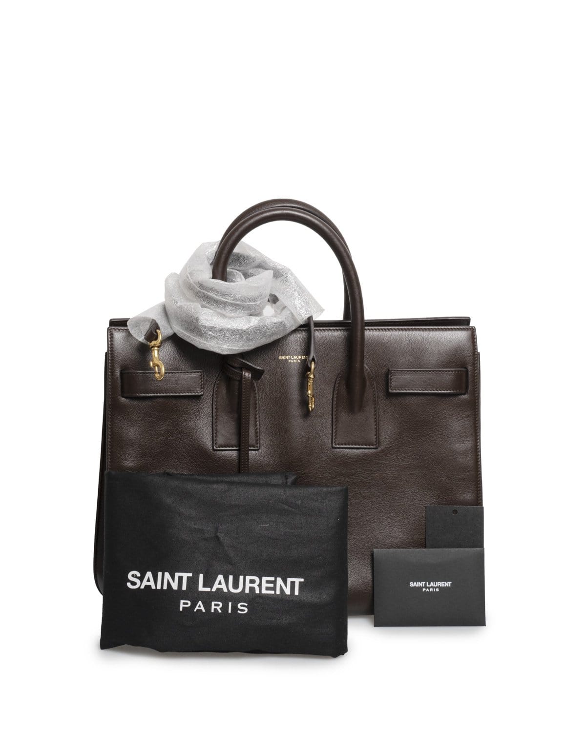 Yves Saint Laurent Yves Saint Laurent Brown Leather Sac De Jour Tote Bag - AGL1454