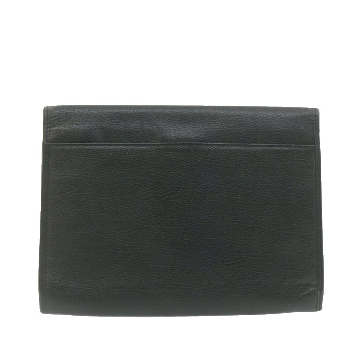 Yves Saint Laurent YVES SAINT LAURENT Leather Clutch Bag Black MW2313